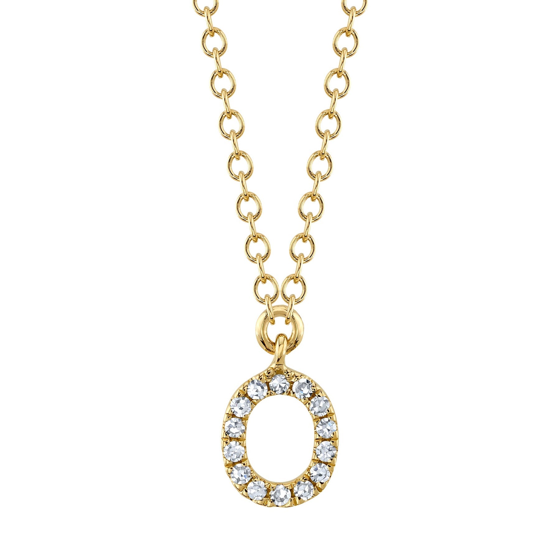 14K Gold Diamond Initial Necklace - Queen May