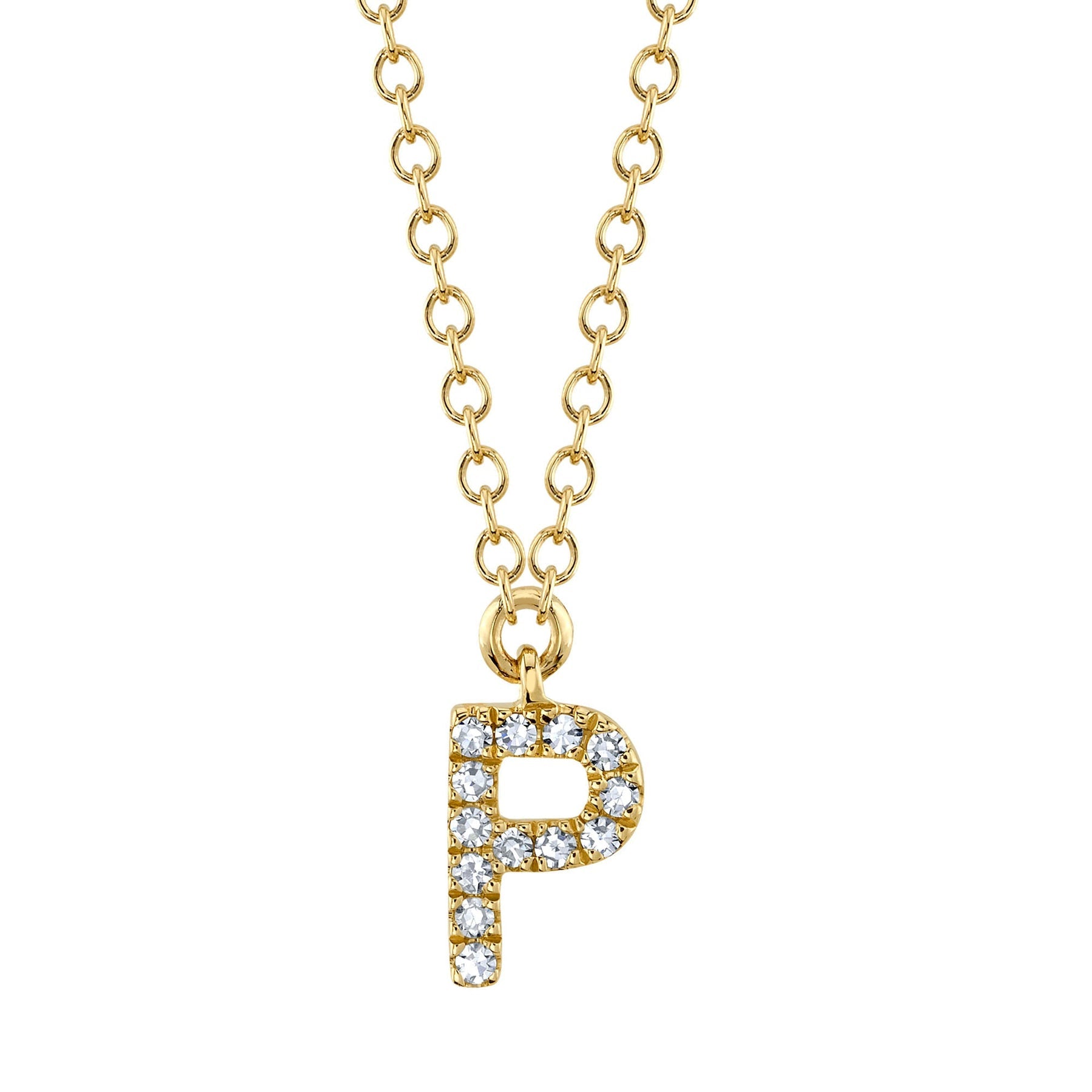 14K Gold Diamond Initial Necklace - Queen May
