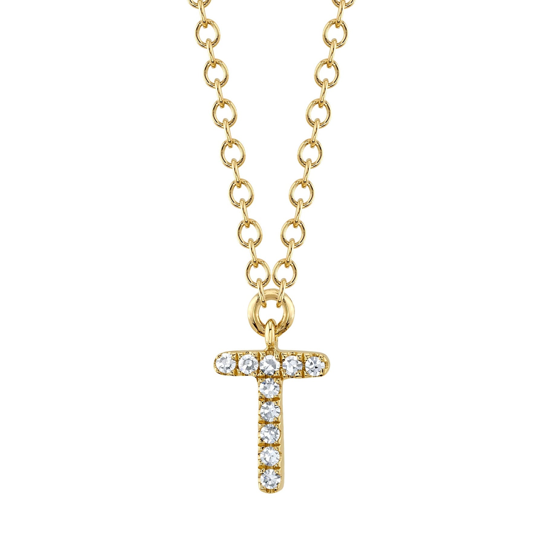 14K Gold Diamond Initial Necklace - Queen May