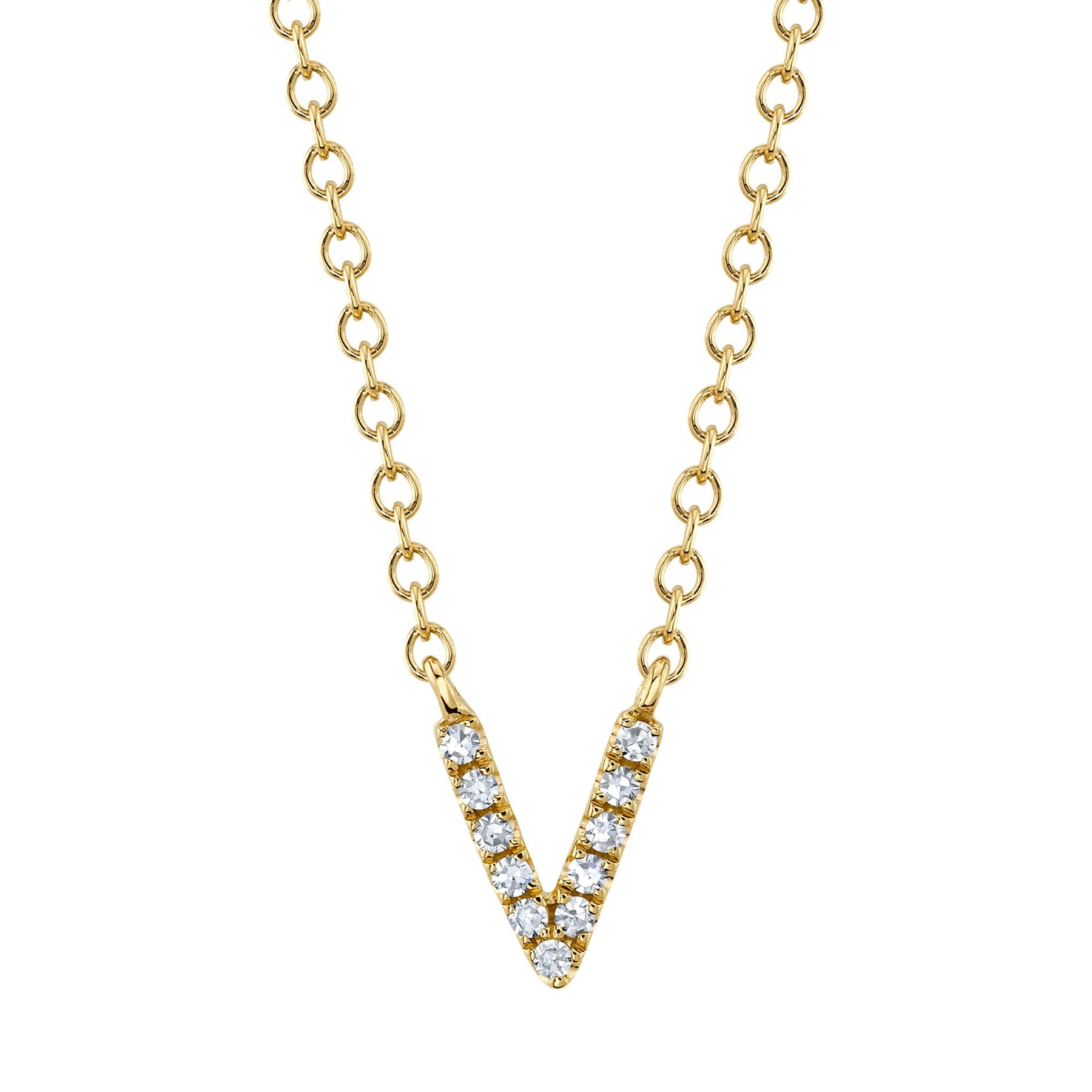 14K Gold Diamond Initial Necklace - Queen May