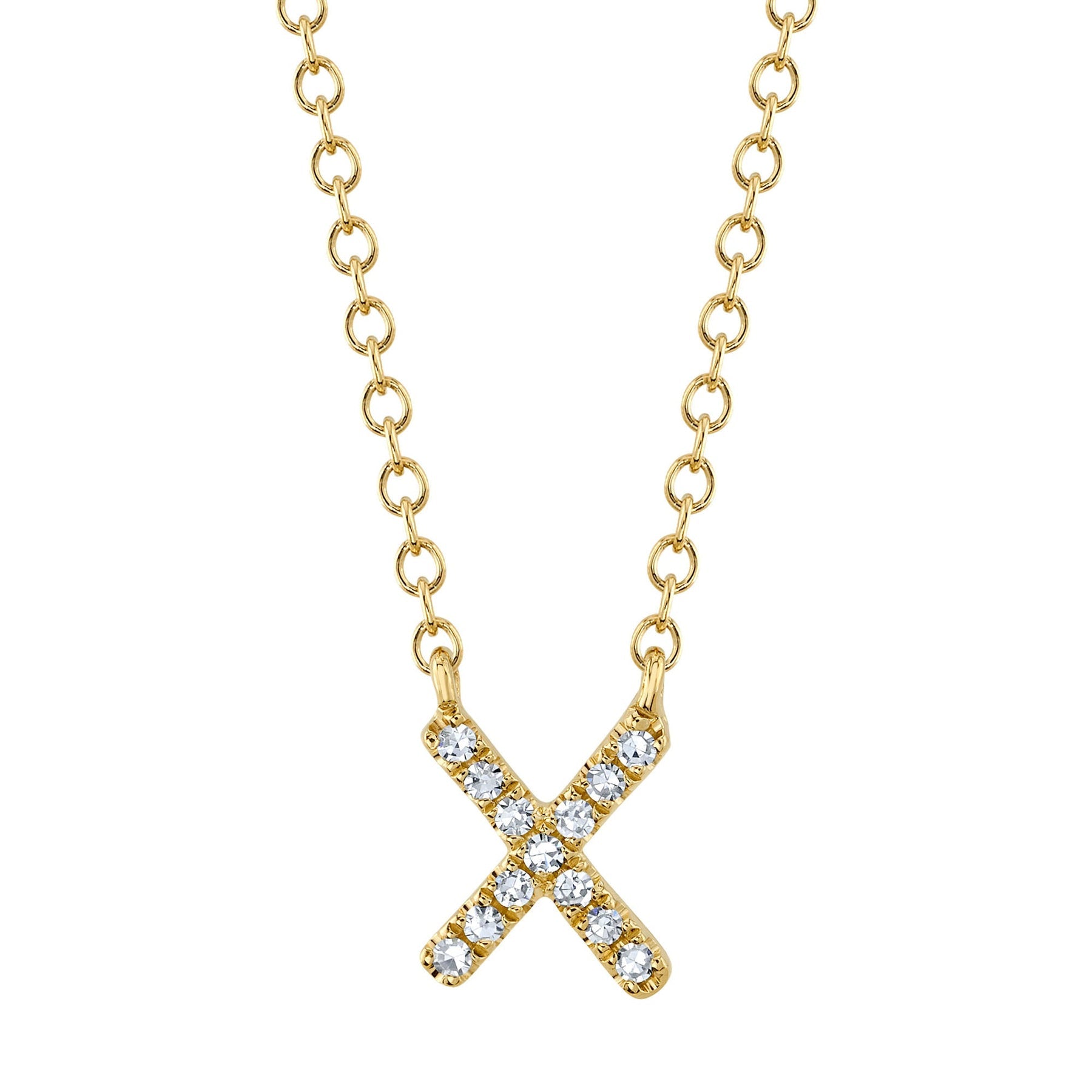 14K Gold Diamond Initial Necklace - Queen May