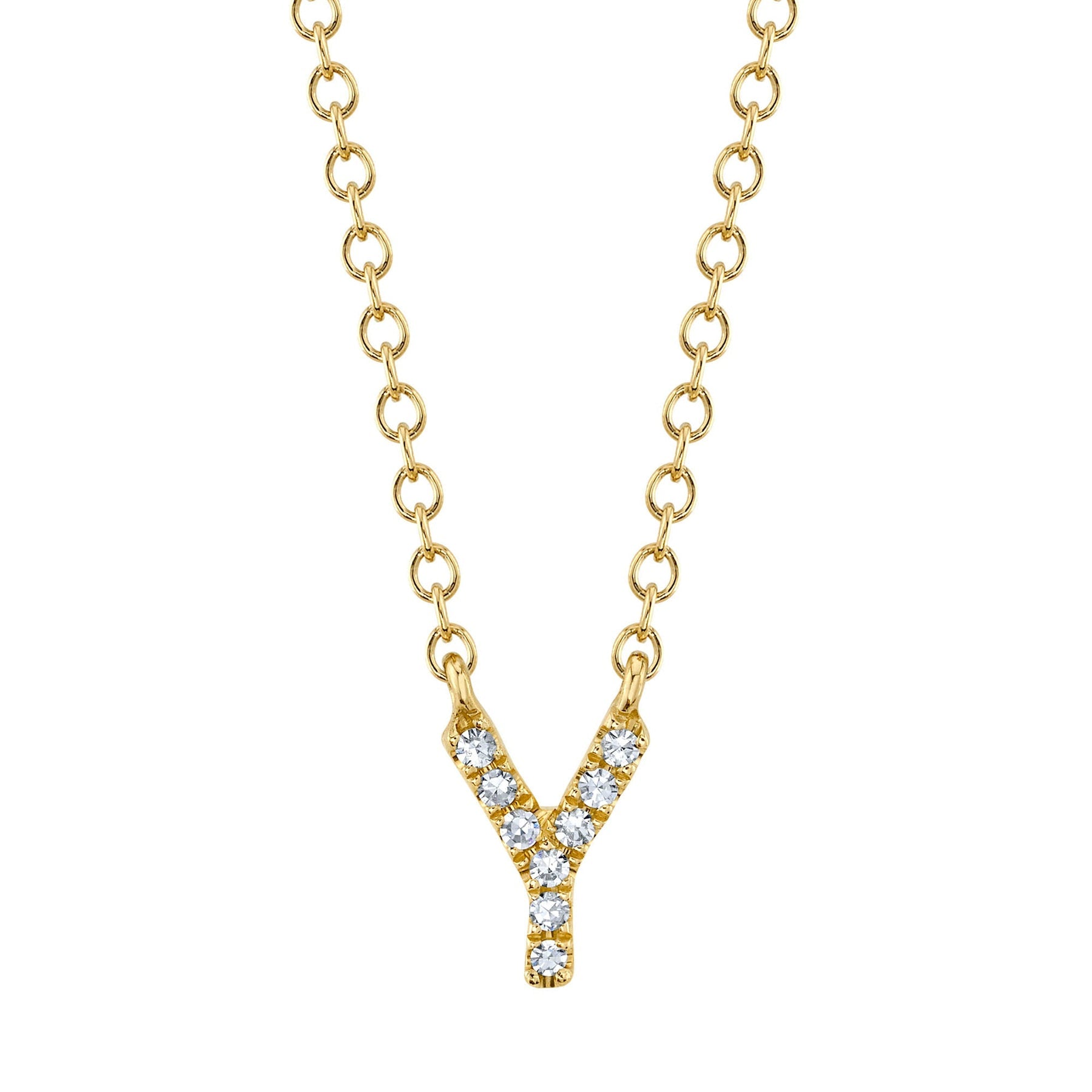 14K Gold Diamond Initial Necklace - Queen May