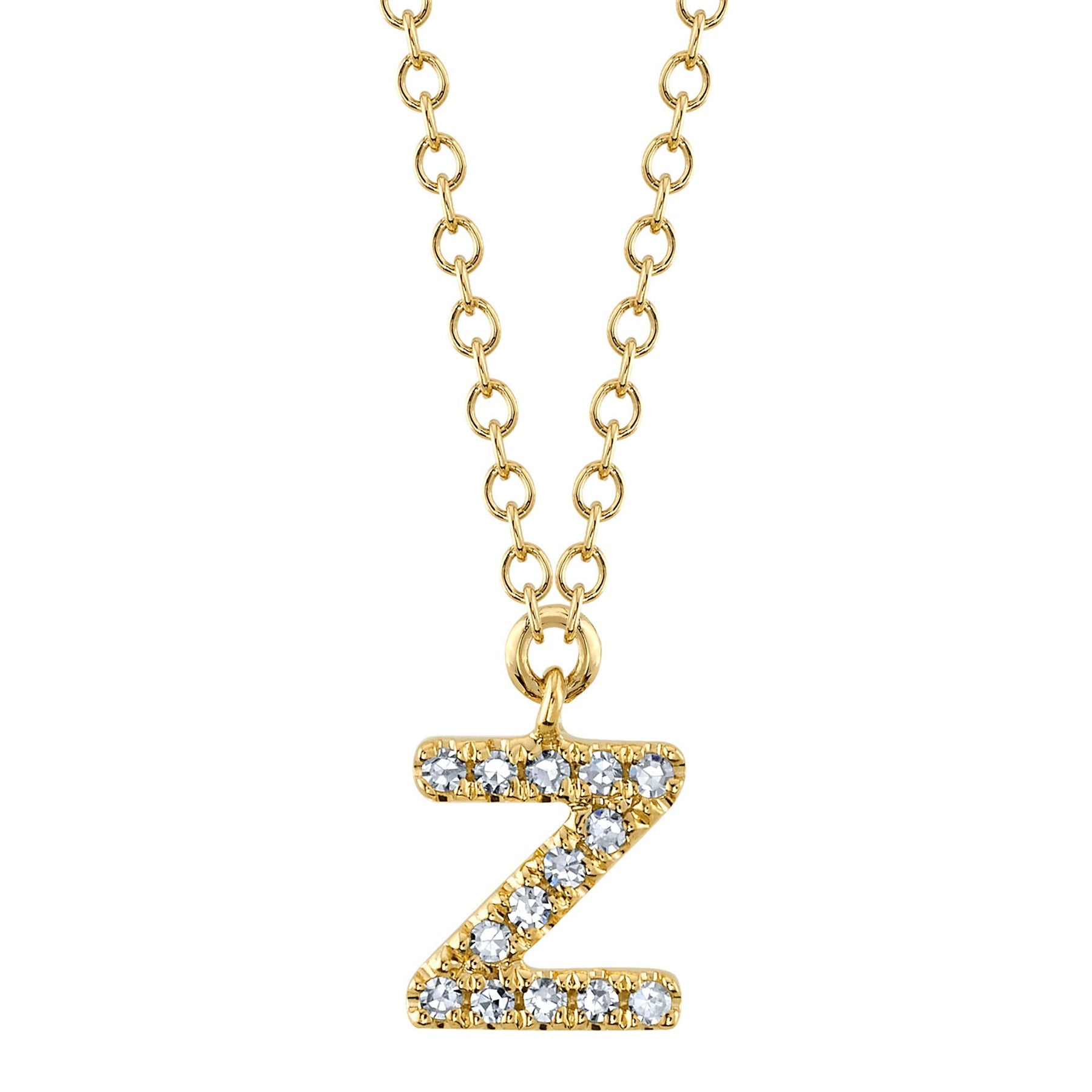 14K Gold Diamond Initial Necklace - Queen May