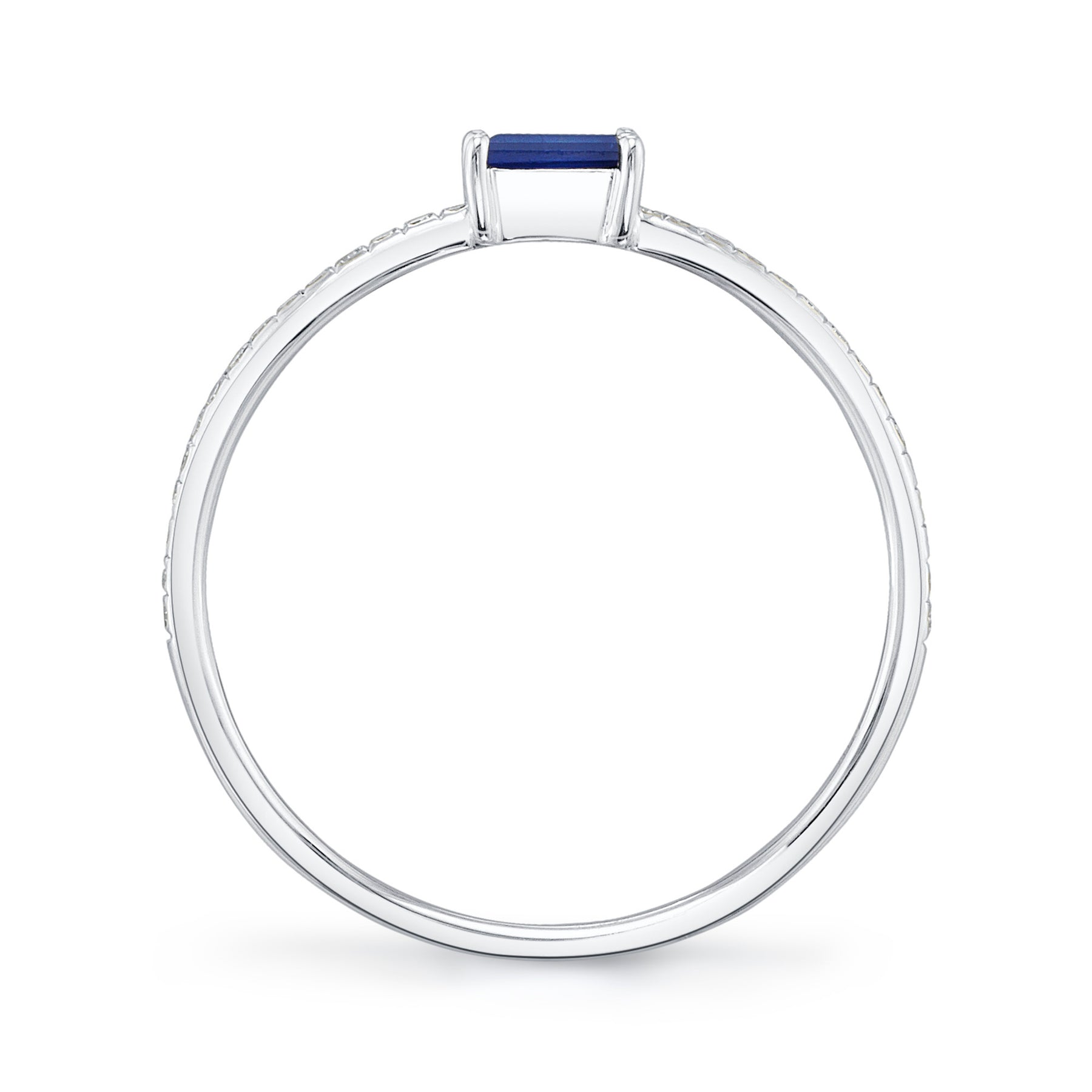 14K White Gold 0.17 Carat Sapphire Diamond Ring - Queen May