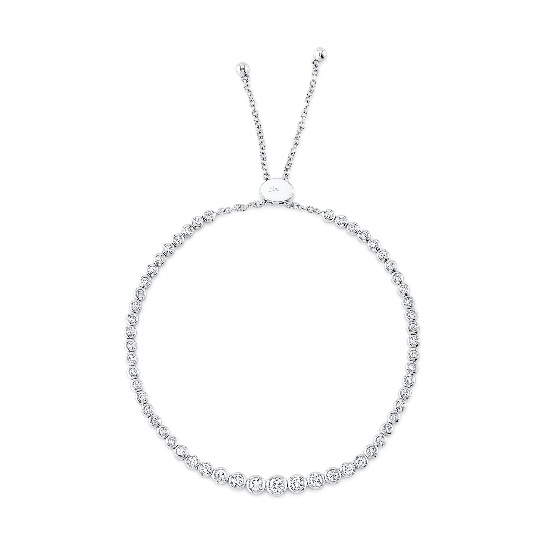 14K Gold 1.05 Carat Diamond Graduated Bolo Bracelet - Queen May