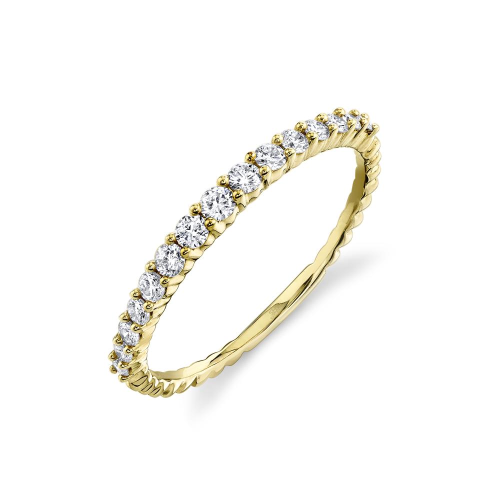 14K Gold 0.32 Carat Diamond Graduated Bead Wedding Band - Queen May