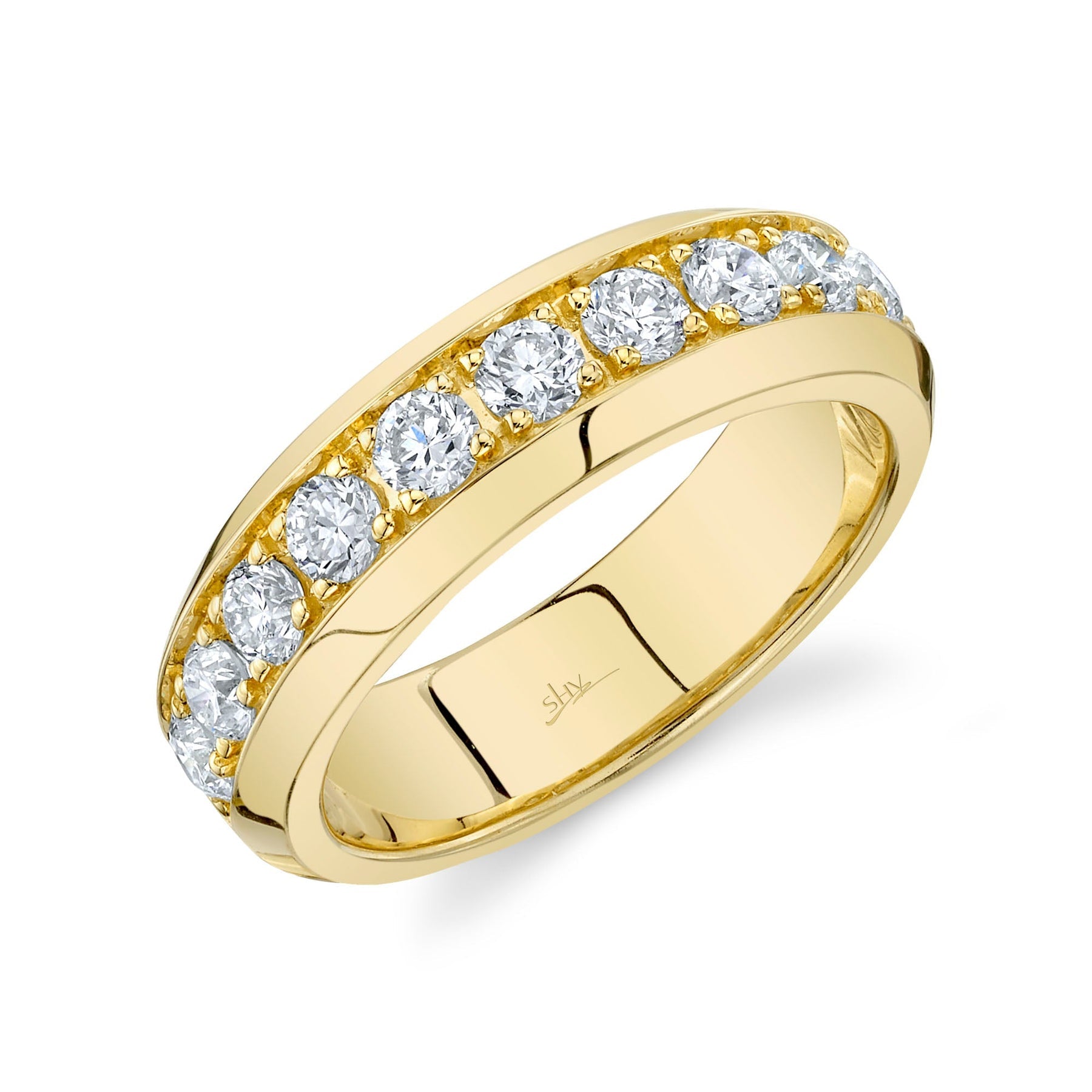 14K Yellow Gold 1.02 Carat Diamond Channel Band - Queen May