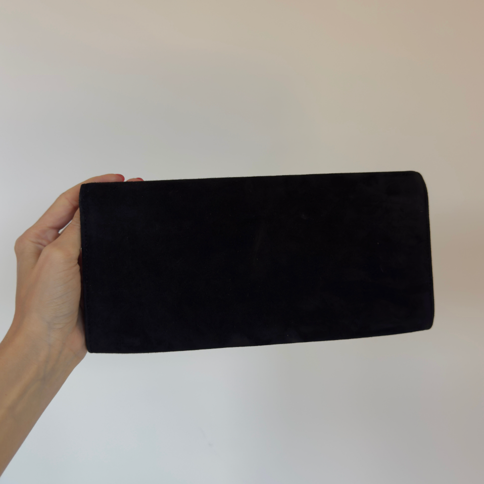 Gucci Vintage GG Logo Clutch Suede Rhinestone - Queen May