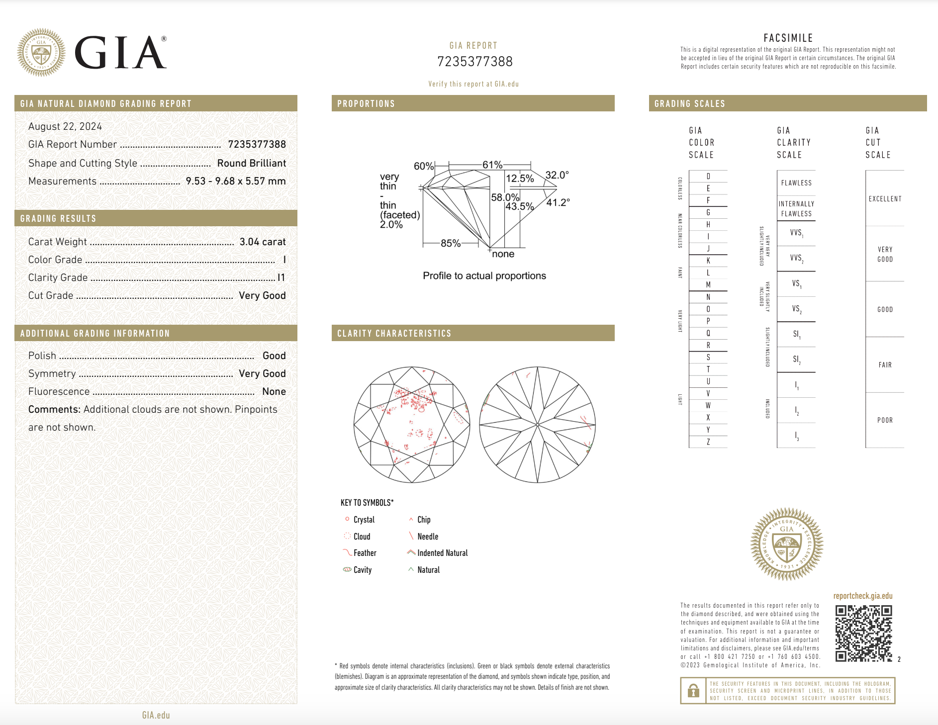 3.04 Carat Round Brilliant Diamond Solitaire Engagement Ring - Queen May