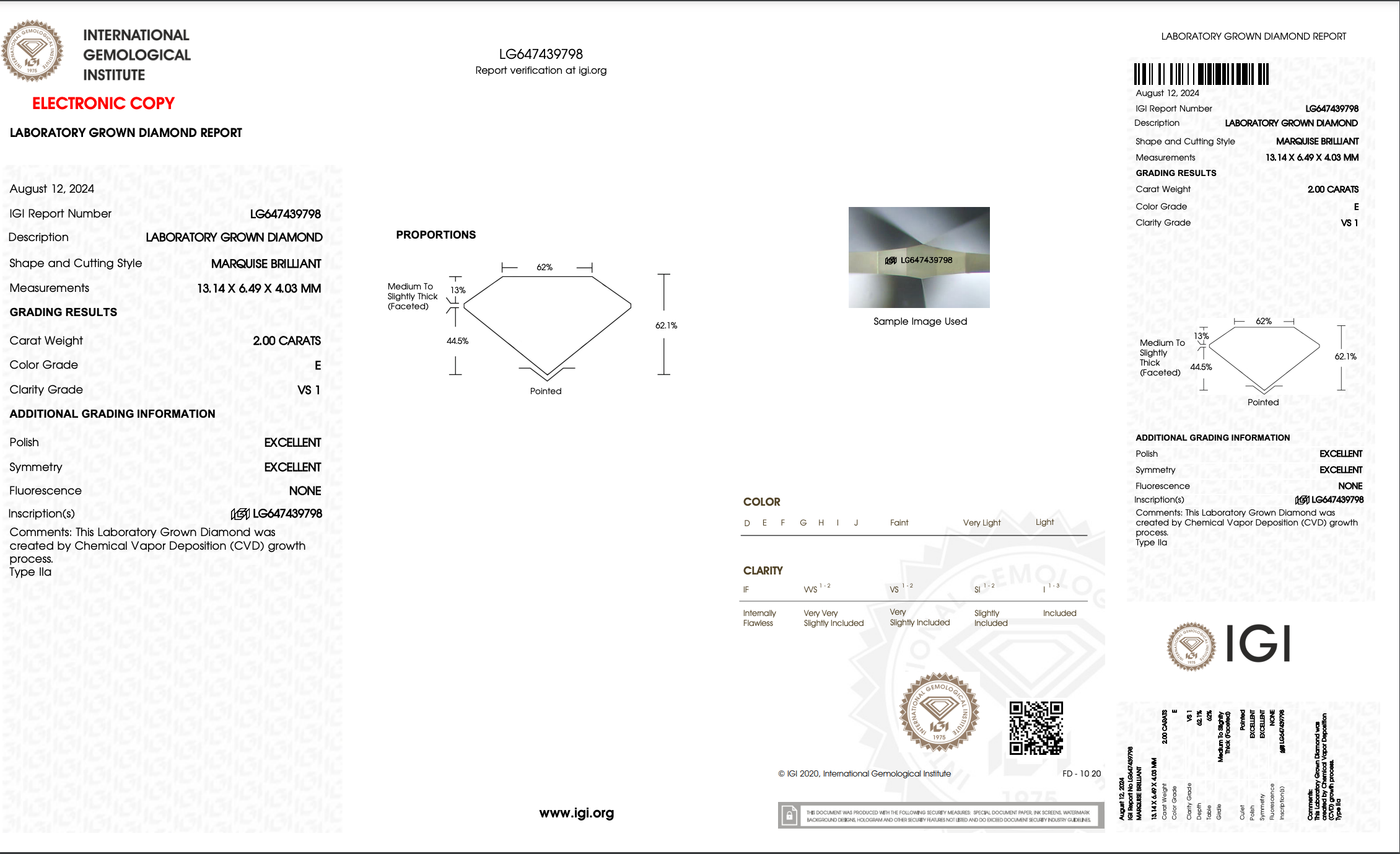 Lab Grown 2 Carat Marquise Diamond Engagement Ring - Queen May