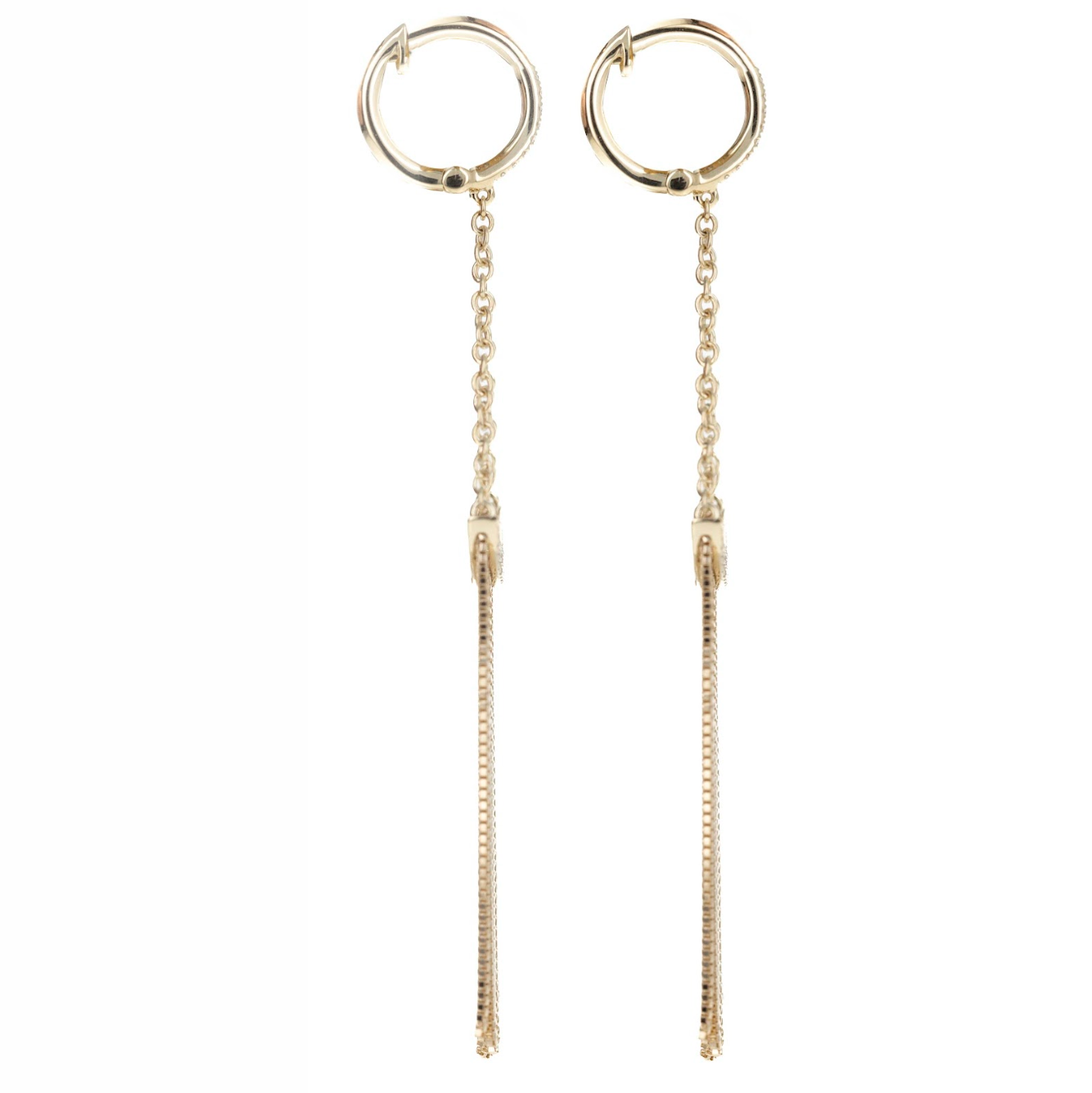 14K Yellow Gold Diamond Fringe Tassel Earrings - Queen May