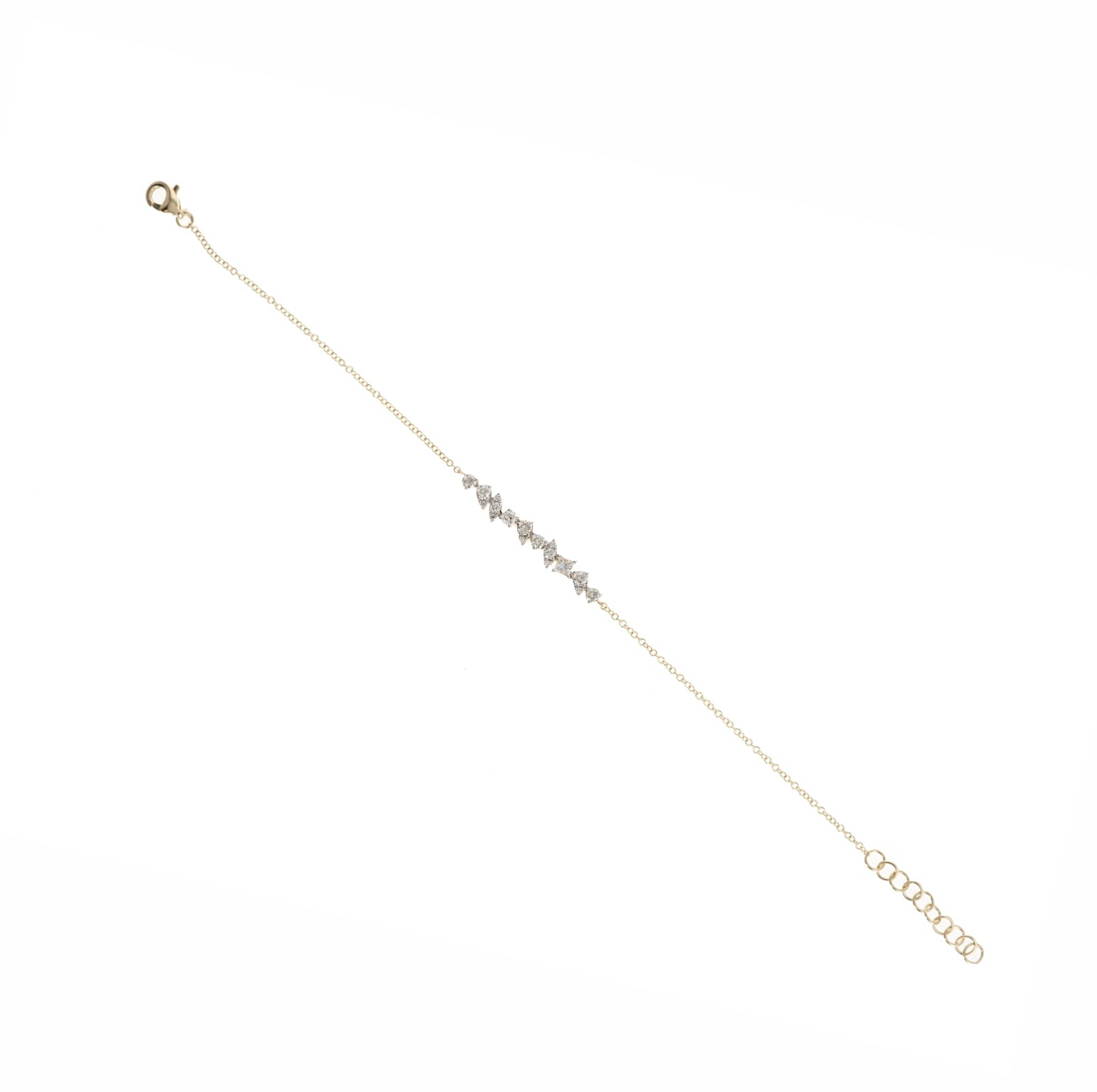 14K Gold Multi Shaped Illusion Diamond Chain Bracelet - Queen May