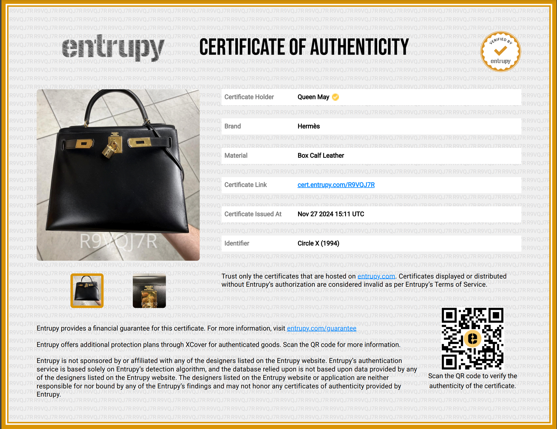 Hermes Black Box Kelly 28 Sellier Bag - Queen May