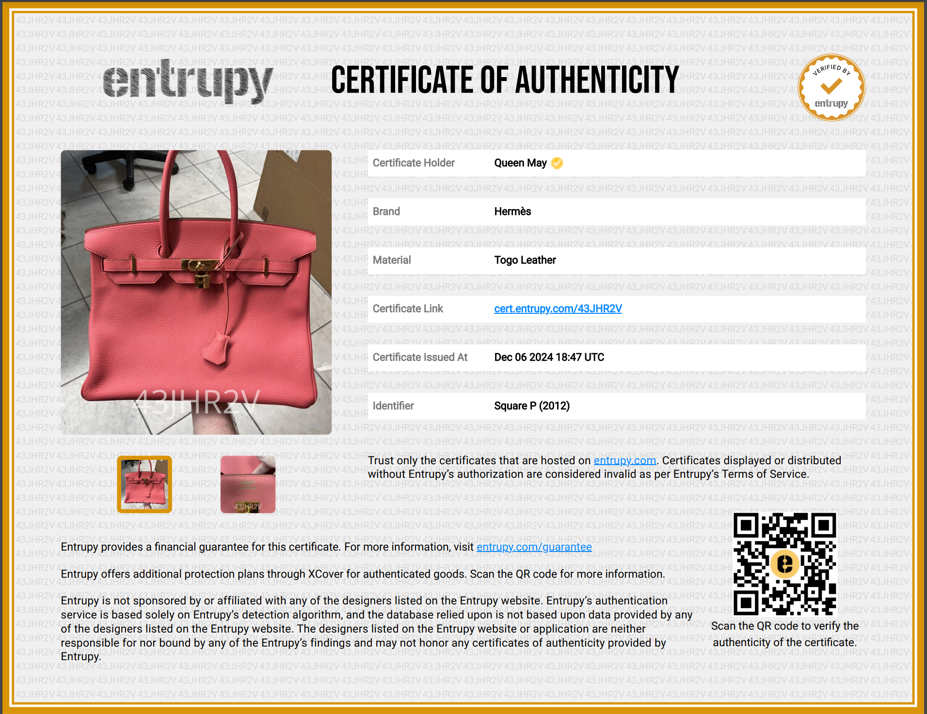 Hermes Birkin 35 Togo Rose Azalee Leather - Queen May