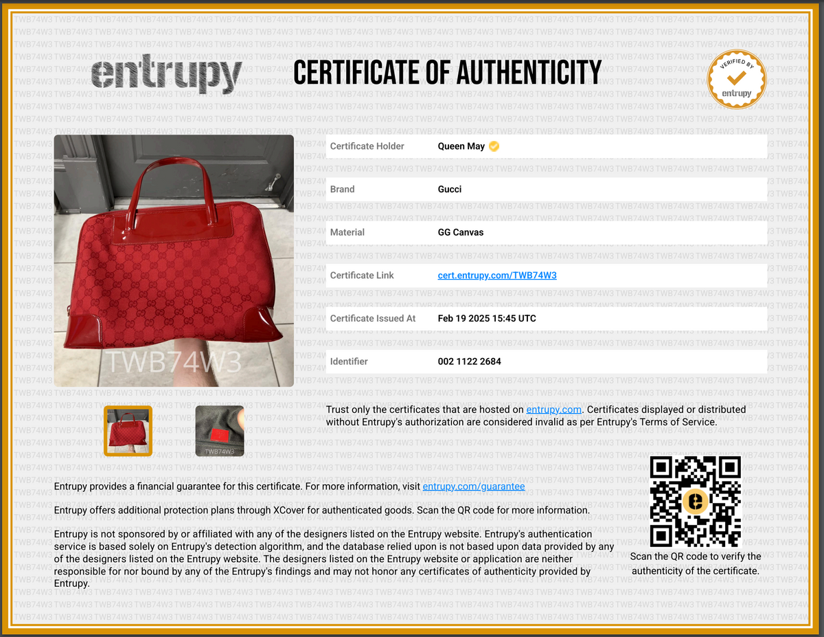 Gucci Patent Guccissima Tote Red - Queen May