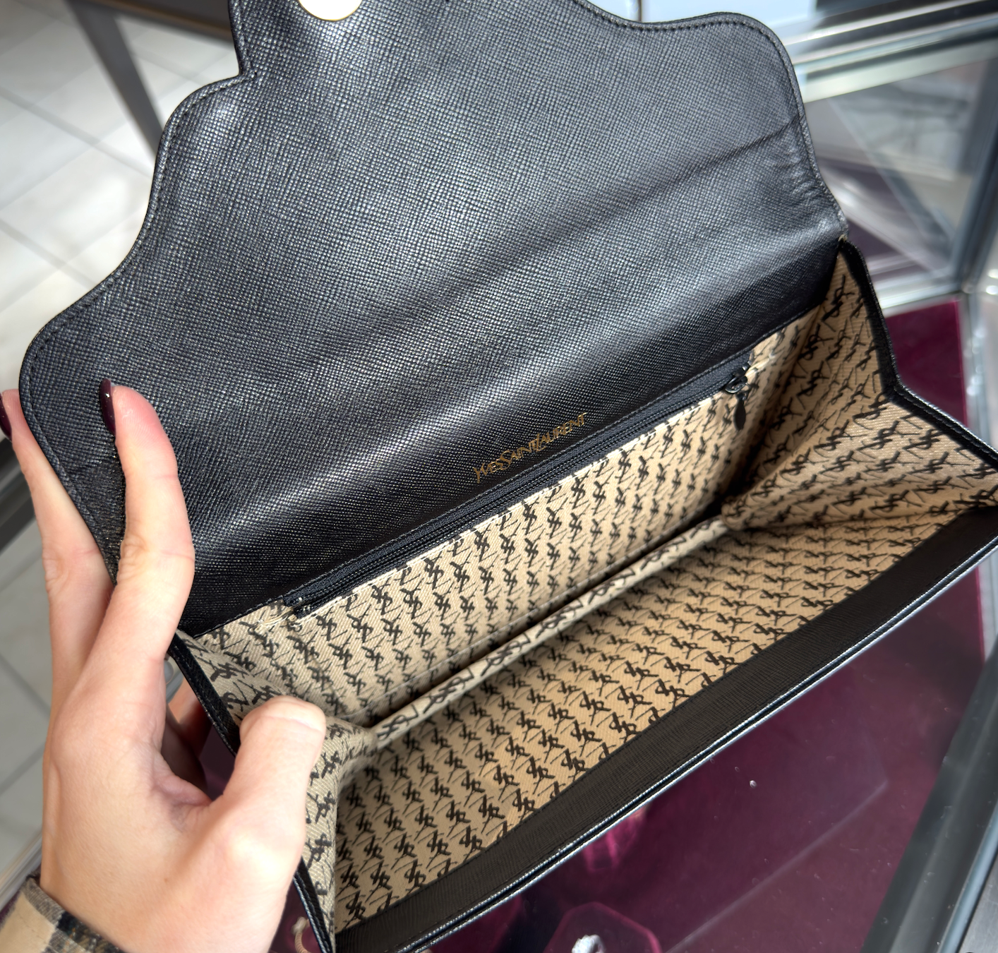 Vintage Yves Saint Laurent Clutch Black - Queen May