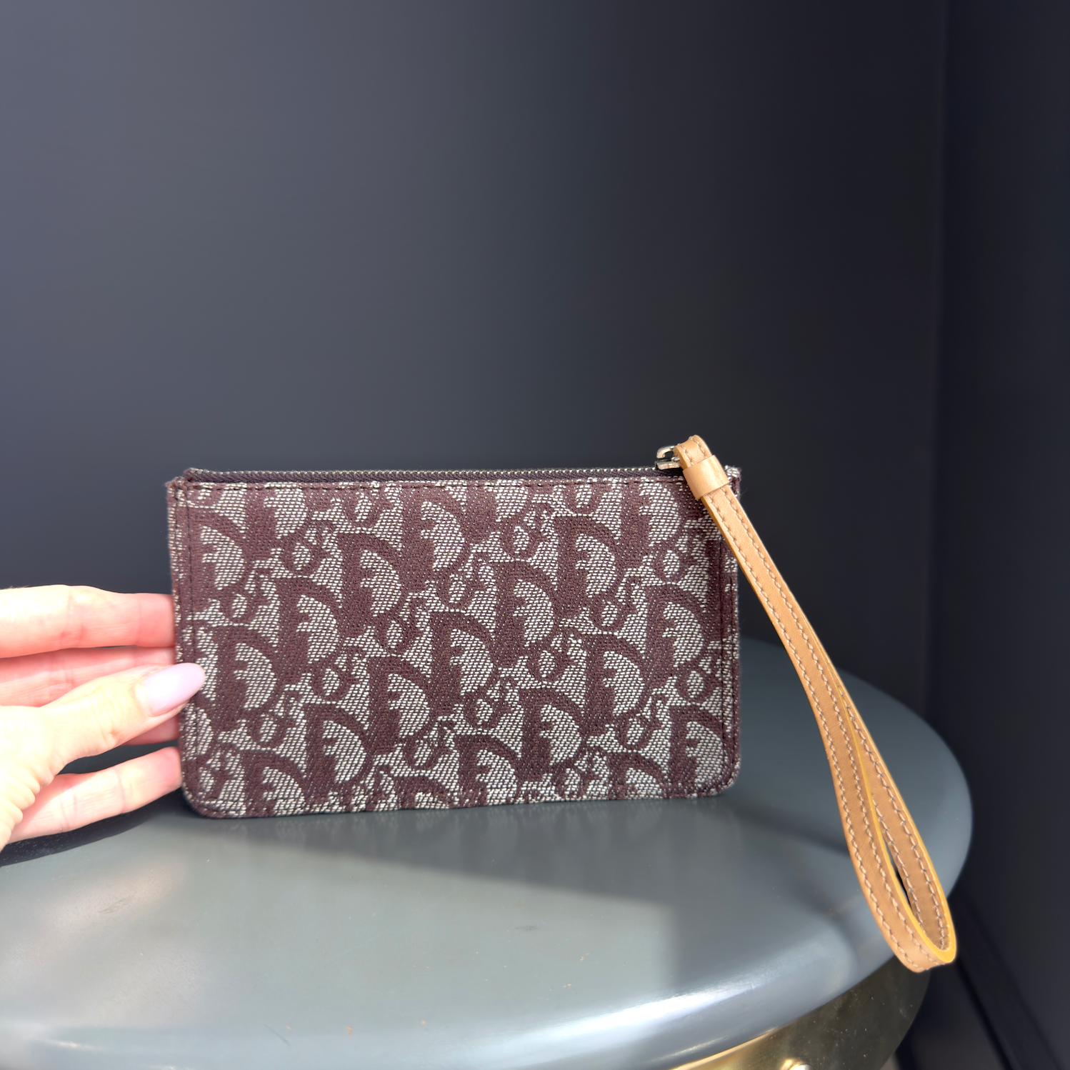 Rare Vintage Y2K Christian Dior Logo Monogram Wristlet Wallet Mini Bag Trotter - Queen May