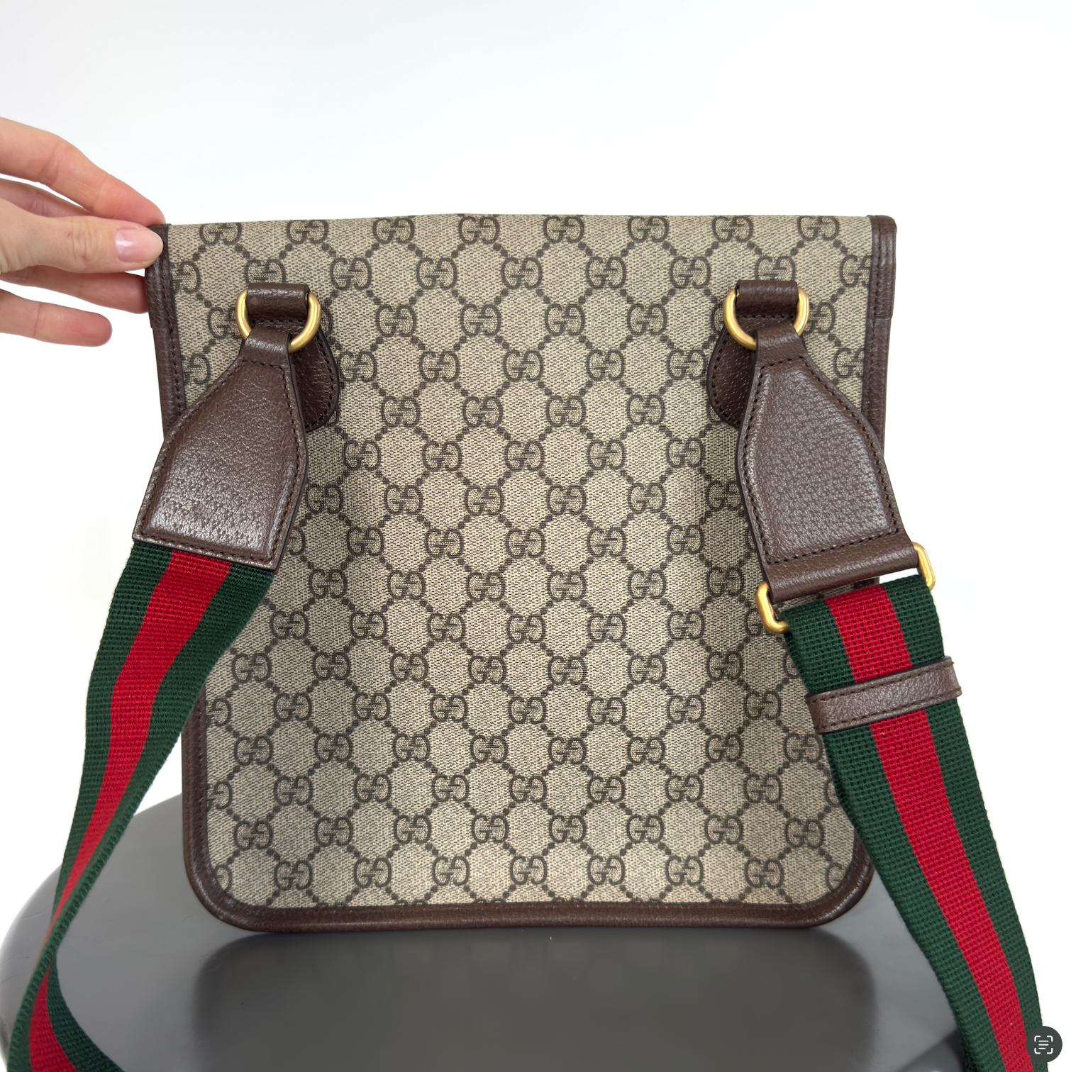 Gucci Supreme Monogran Web Medium Vintage Flap Messenger - Queen May
