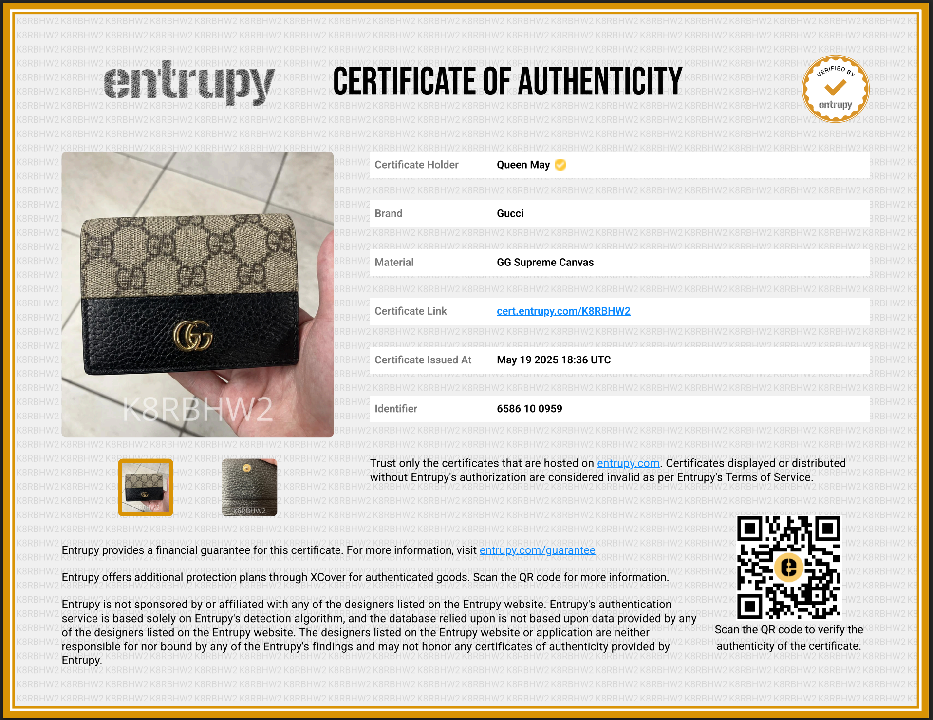 Gucci GG Marmont Bi-Color Card Case Wallet In Black Leather - Queen May