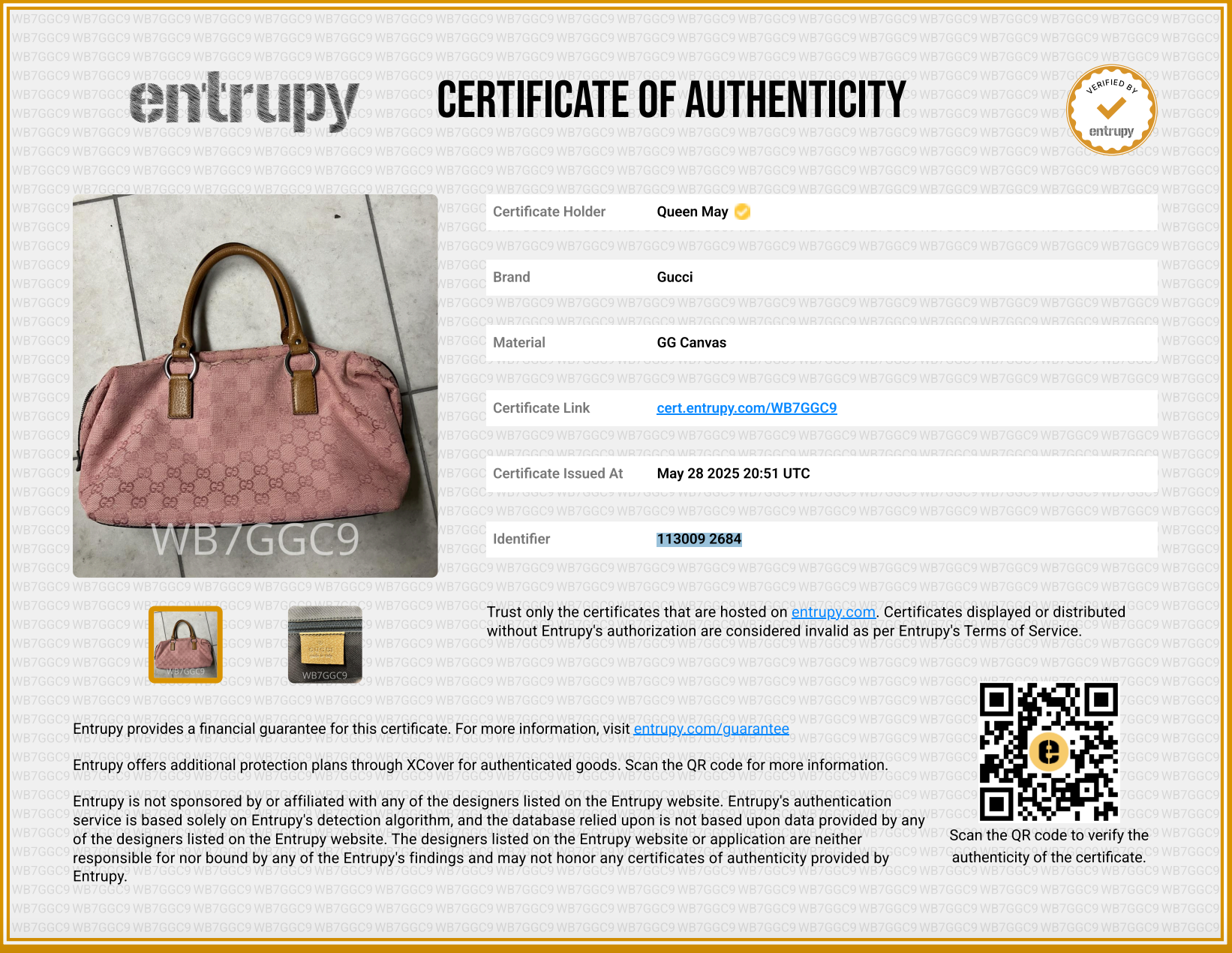 Gucci Canvas Boston Bag - Queen May