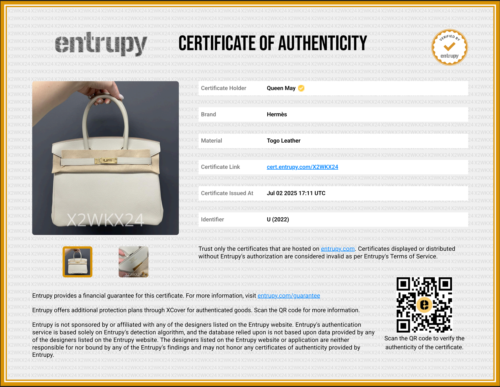 Hermes Birkin Beton 30 Togo Gold Hardware 2022 - Queen May