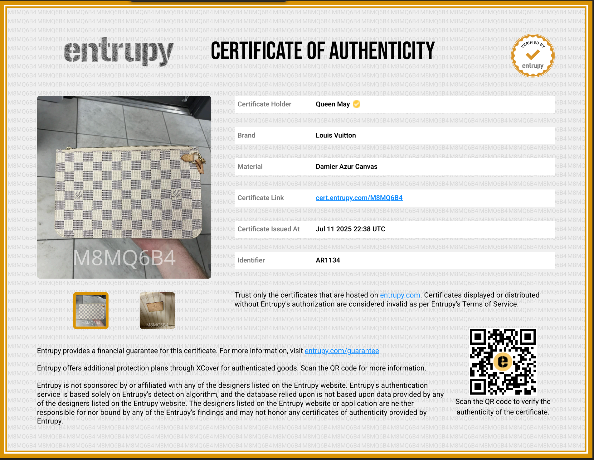 Louis Vuitton Damier Azur Pochette - Queen May