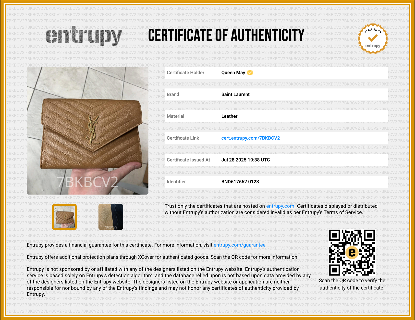 Saint Laurent Quilted Clutch Dark Natural Gold - Queen May