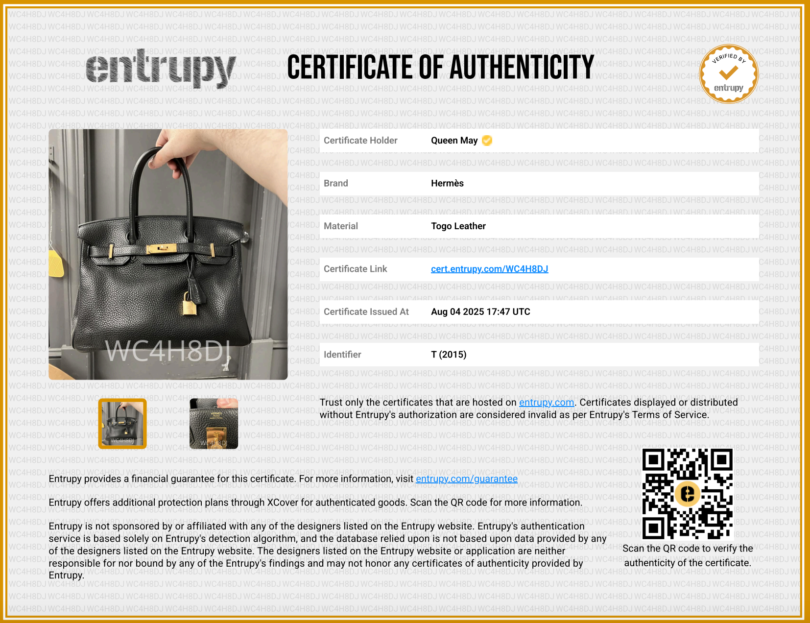 Hermes Birkin 30 Black Togo Gold Gold Hardware 2015 - Queen May