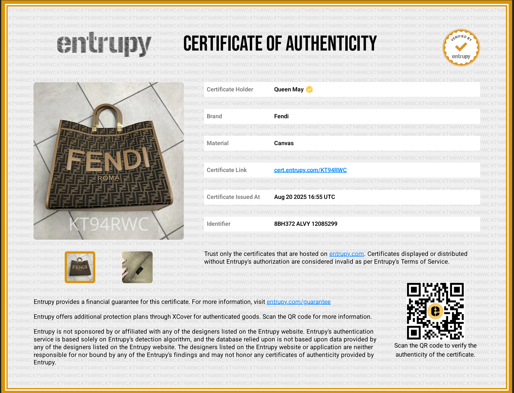 Fendi Zucca FF Sunshine Large 2022 - Queen May