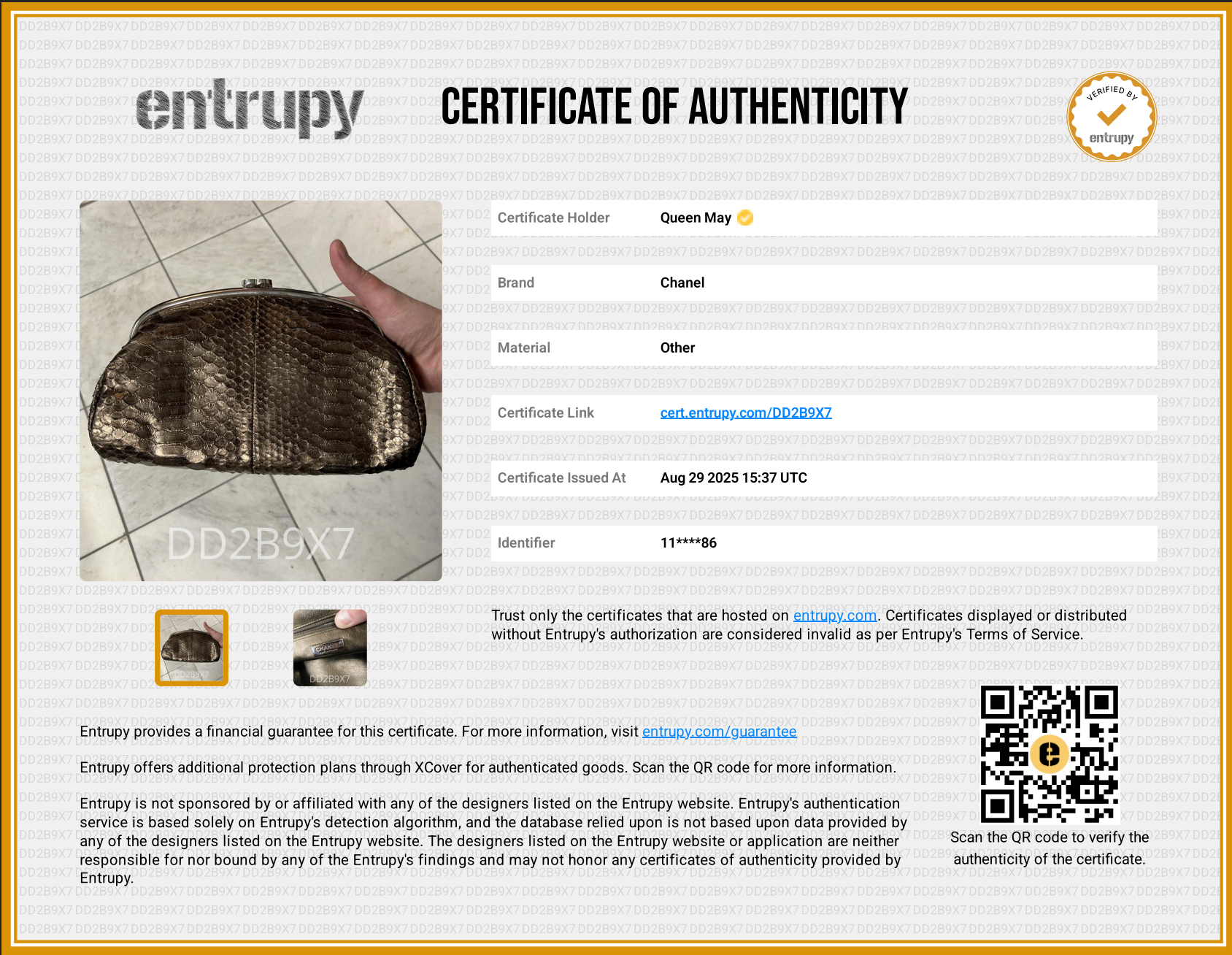 Chanel Metallic Python Timeless Clutch Khaki - Queen May