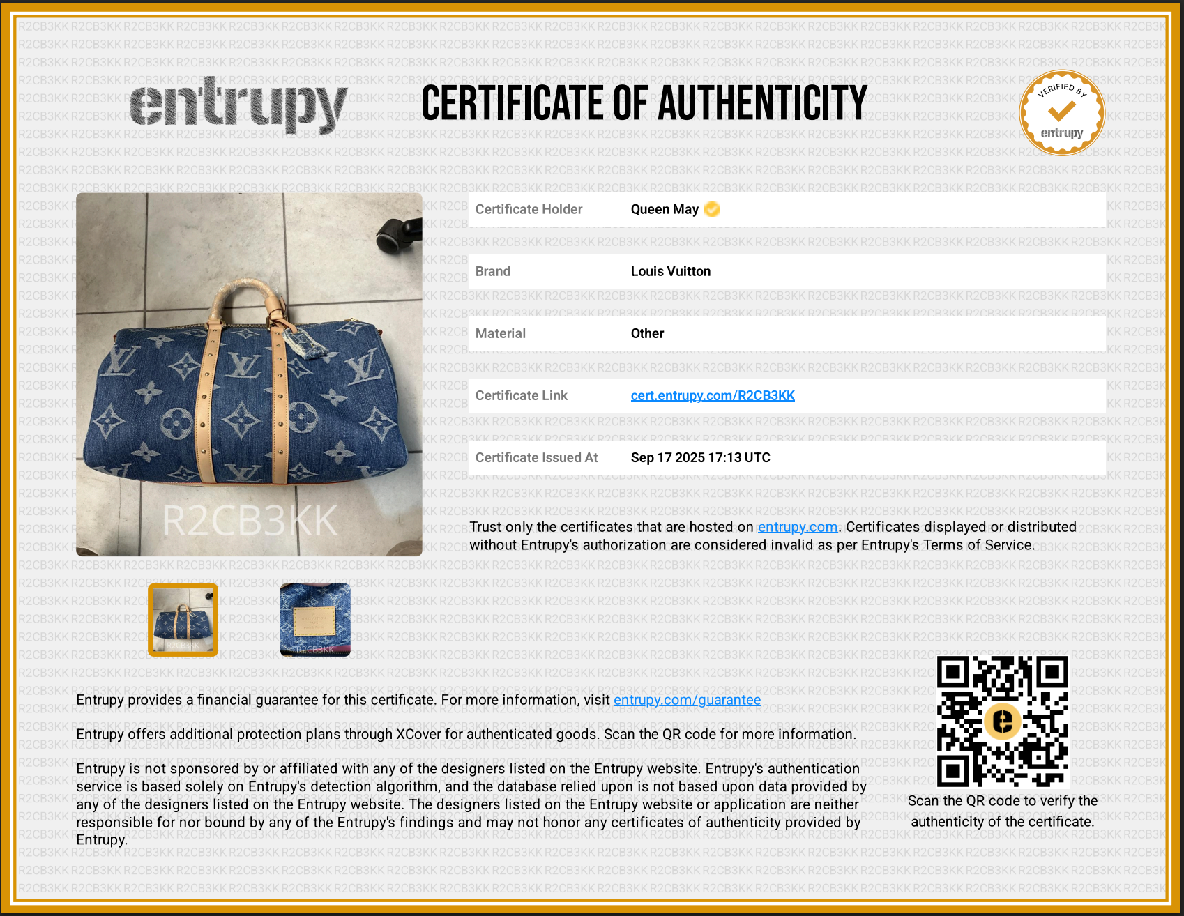 Louis Vuitton Keepall Bandouliere 45 Denim - Queen May