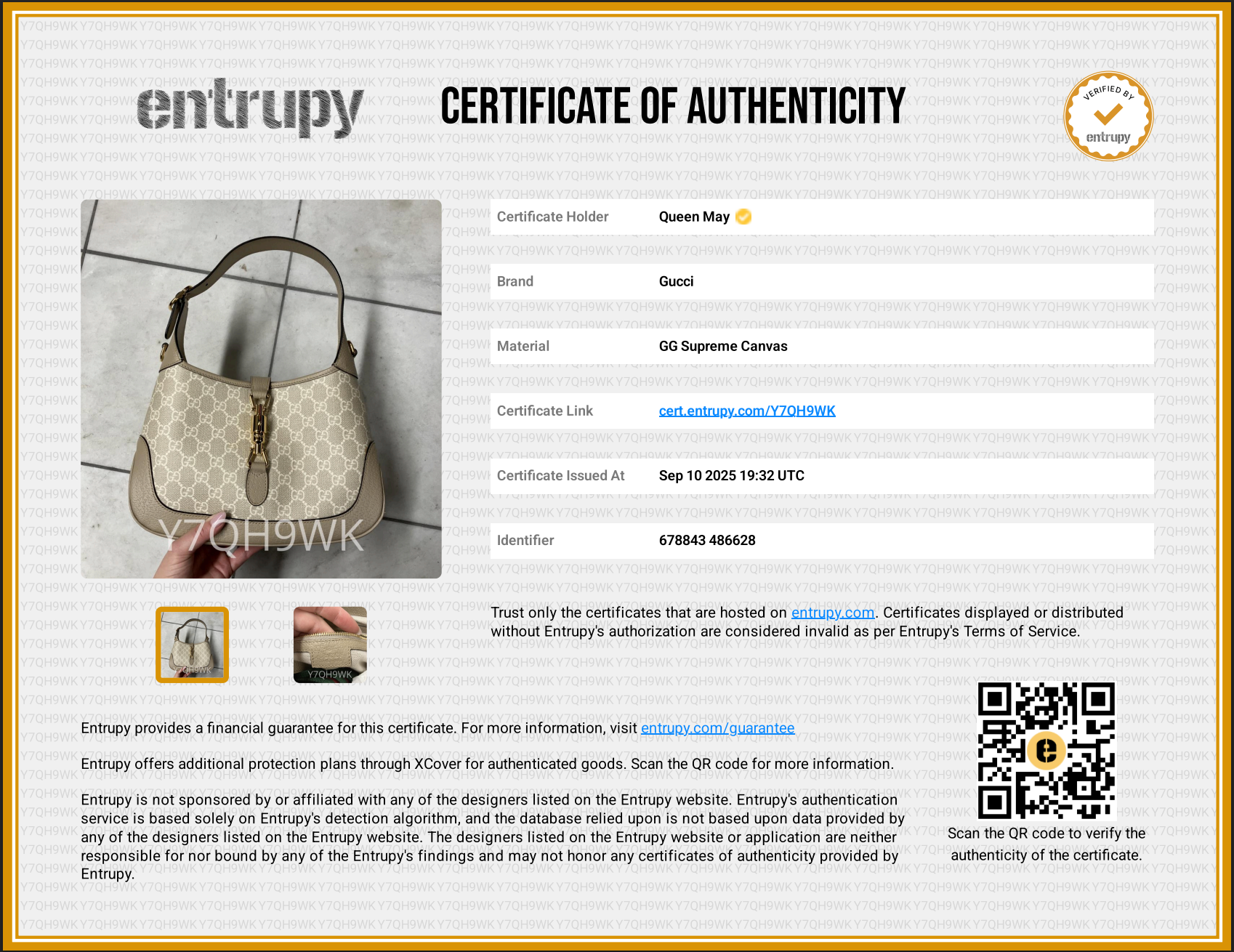 Gucci GG Supreme Jackie 1961 Small - Queen May