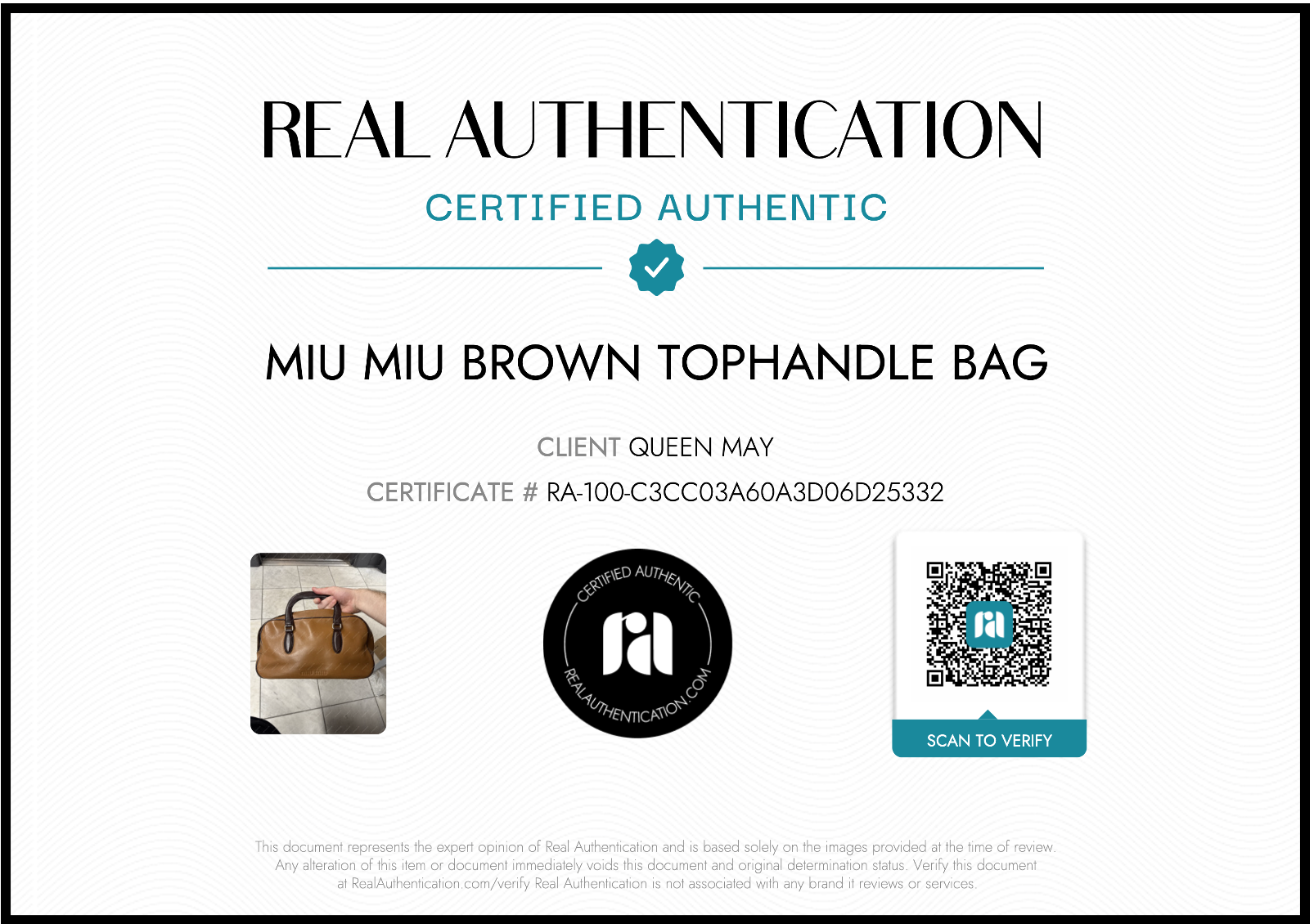 Vintage Miu Miu Cognac Boston Bag - Queen May