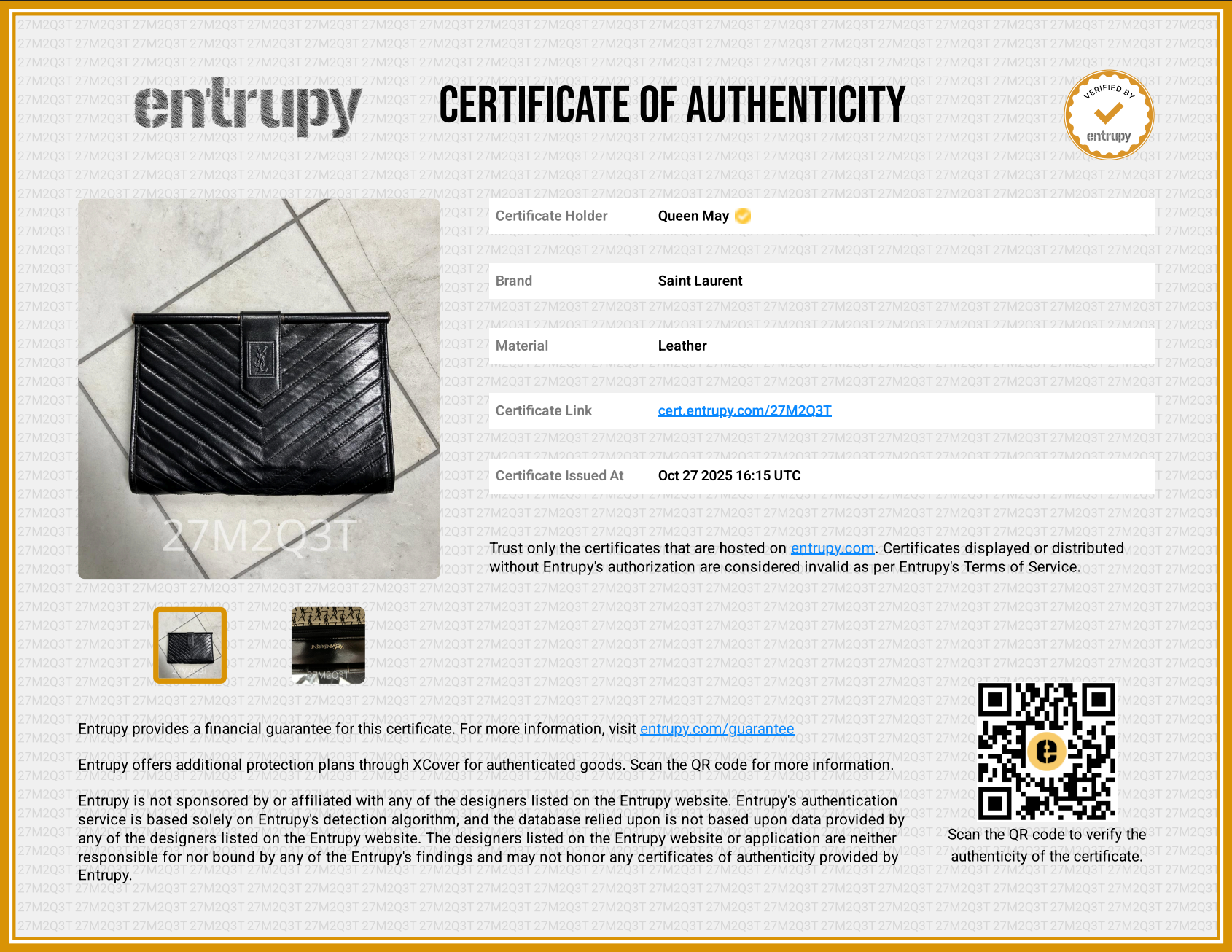 Vintage Yves Saint Laurent Black Clutch - Queen May