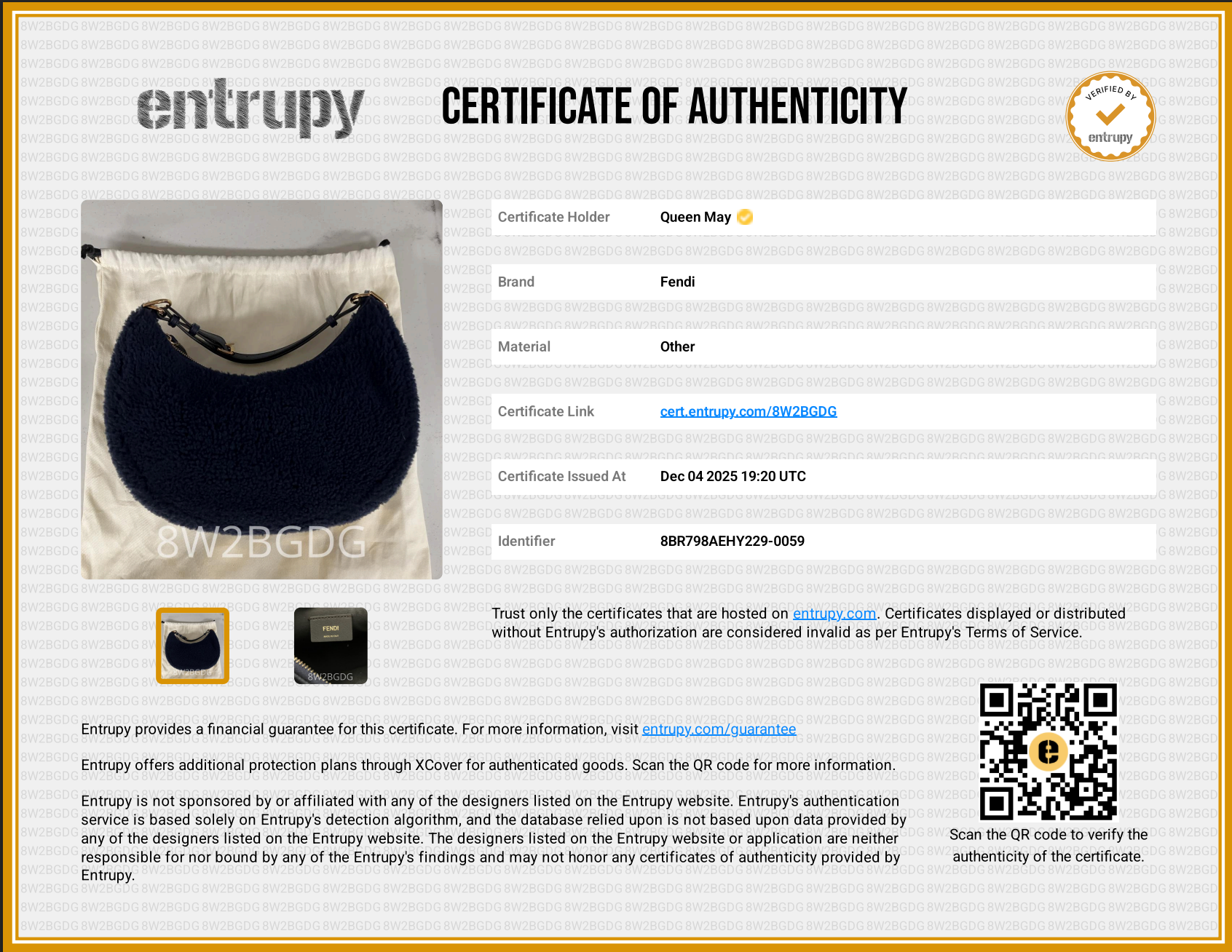 Fendi Fendiography Shearling - Queen May