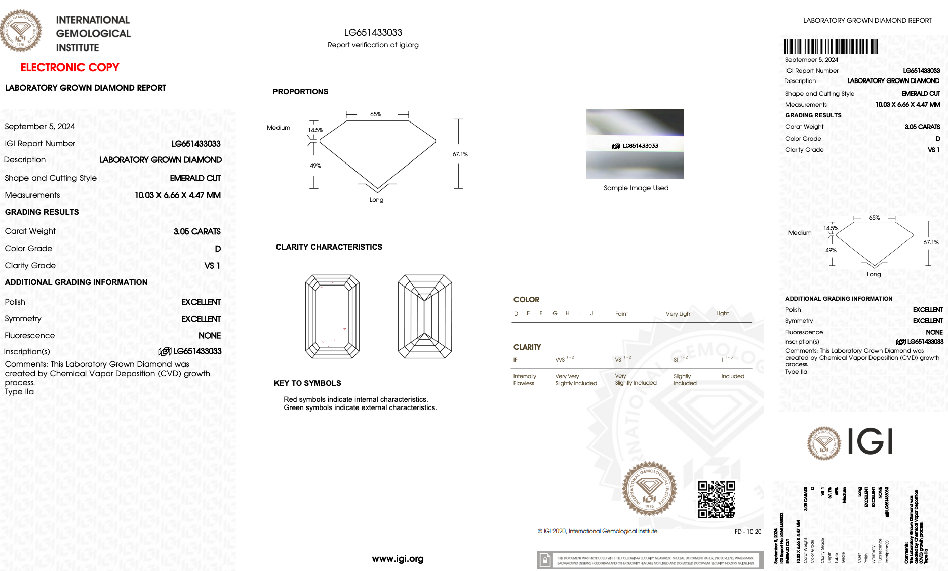 Lab Grown 5 Carat Emerald Diamond Three Stone Engagement Ring - Queen May