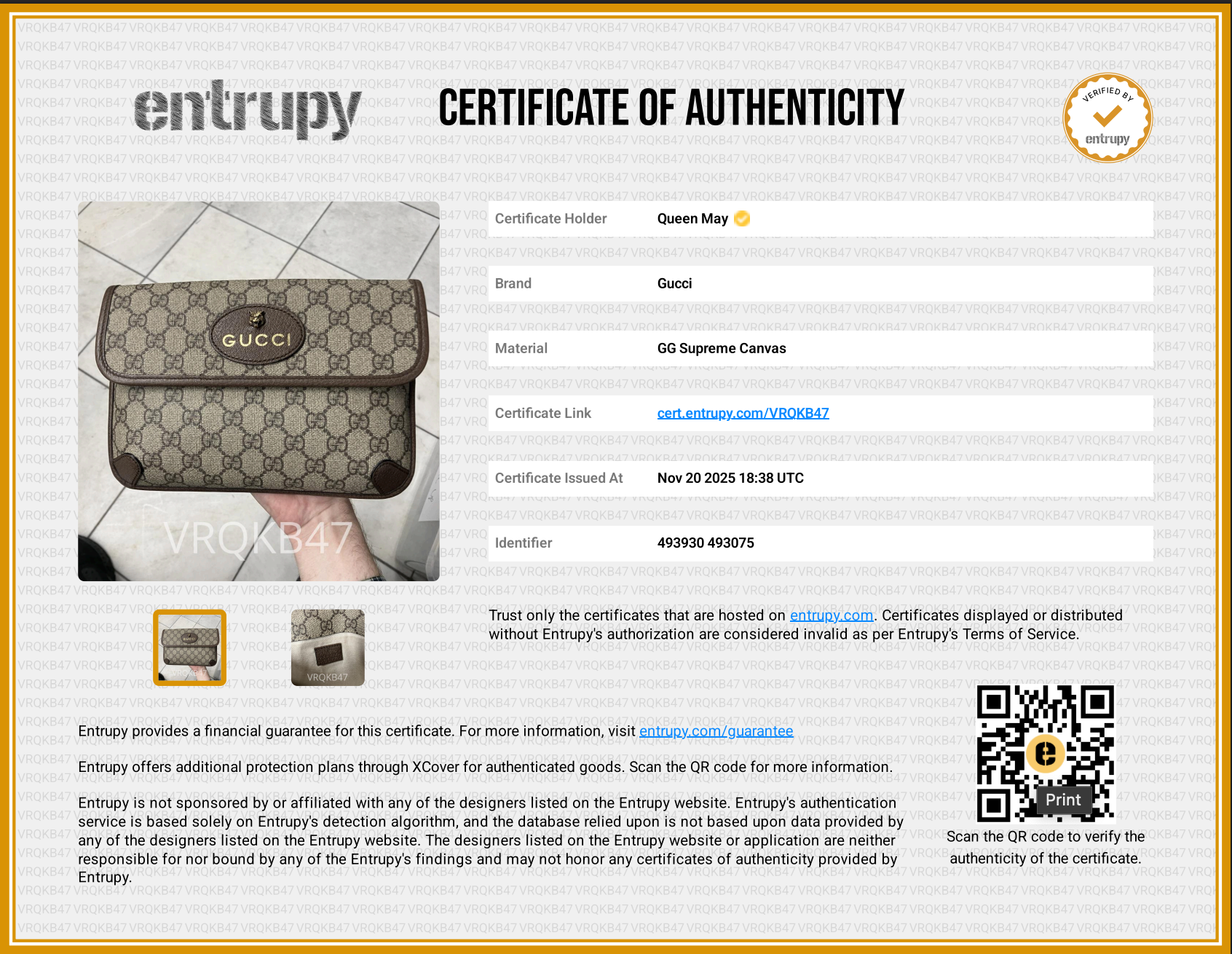 Gucci Supreme Waist Bag - Queen May