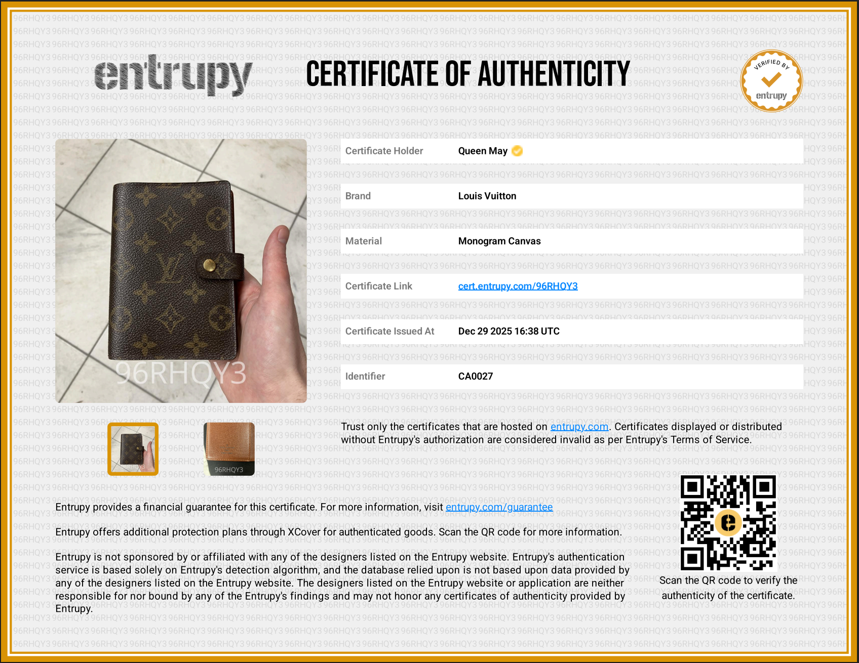 Louis Vuitton Monogram Pocket Agenda - Queen May