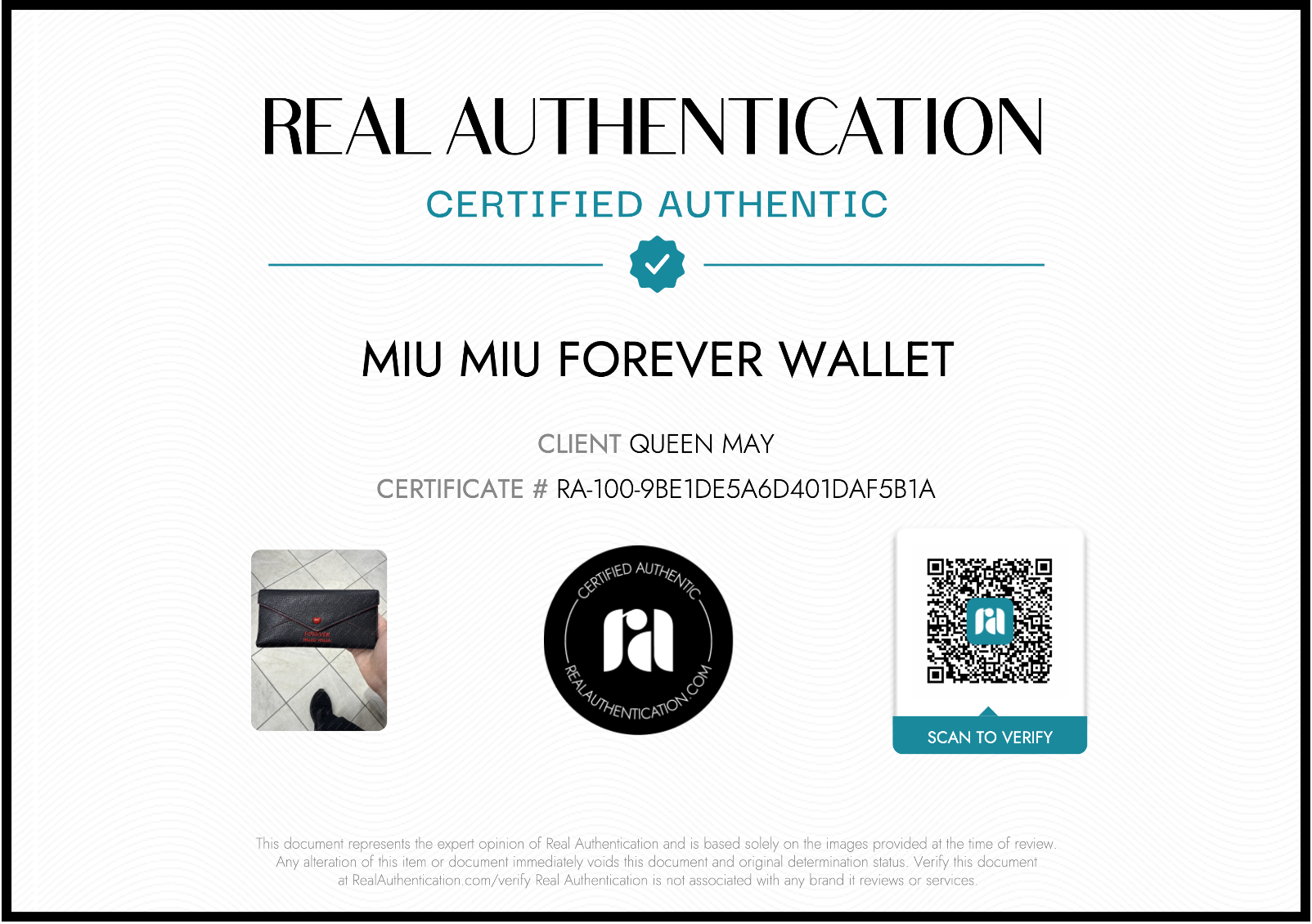 Miu Miu Forever Envelope Wallet - Queen May