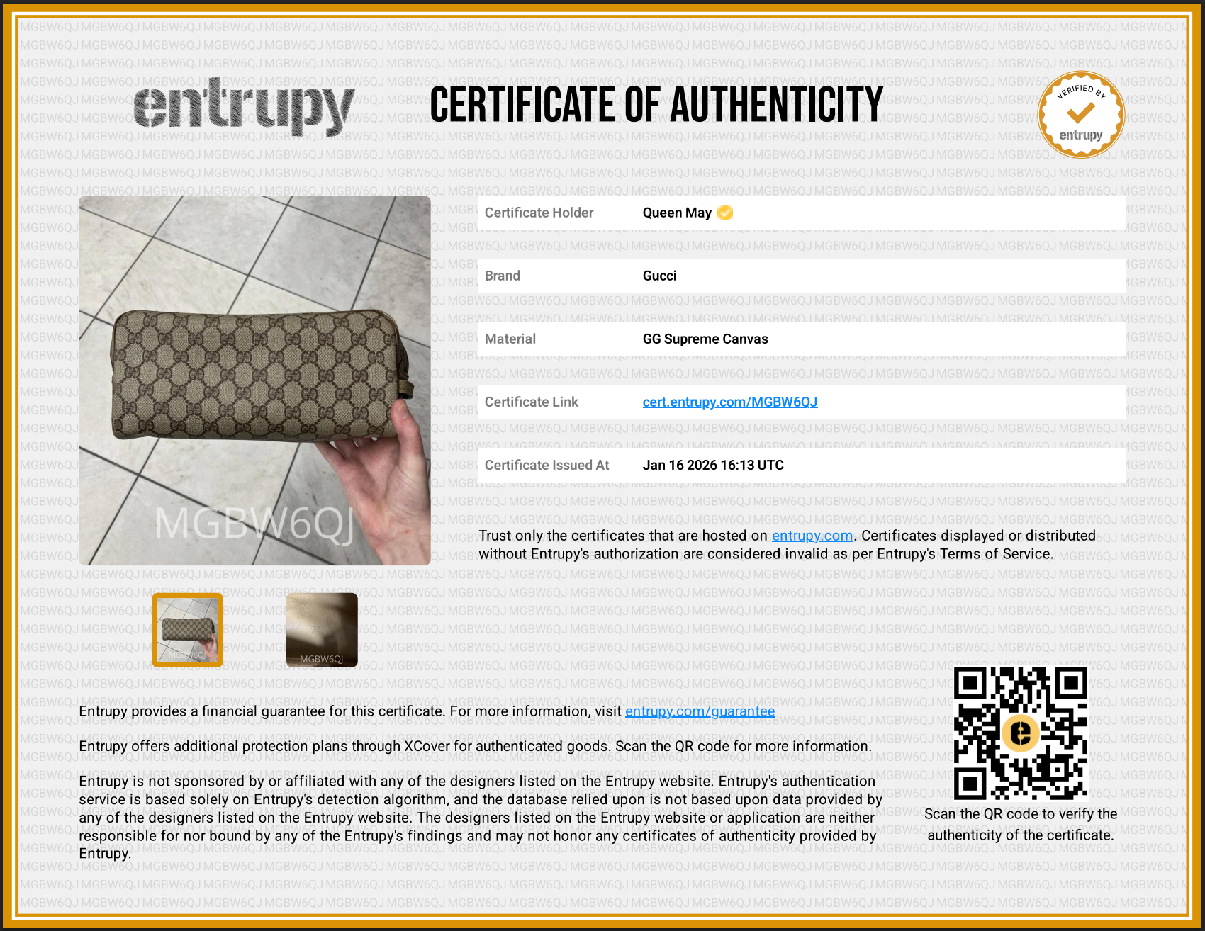 Vintage Gucci GG Supreme Canvas Cosmetic Case - Queen May