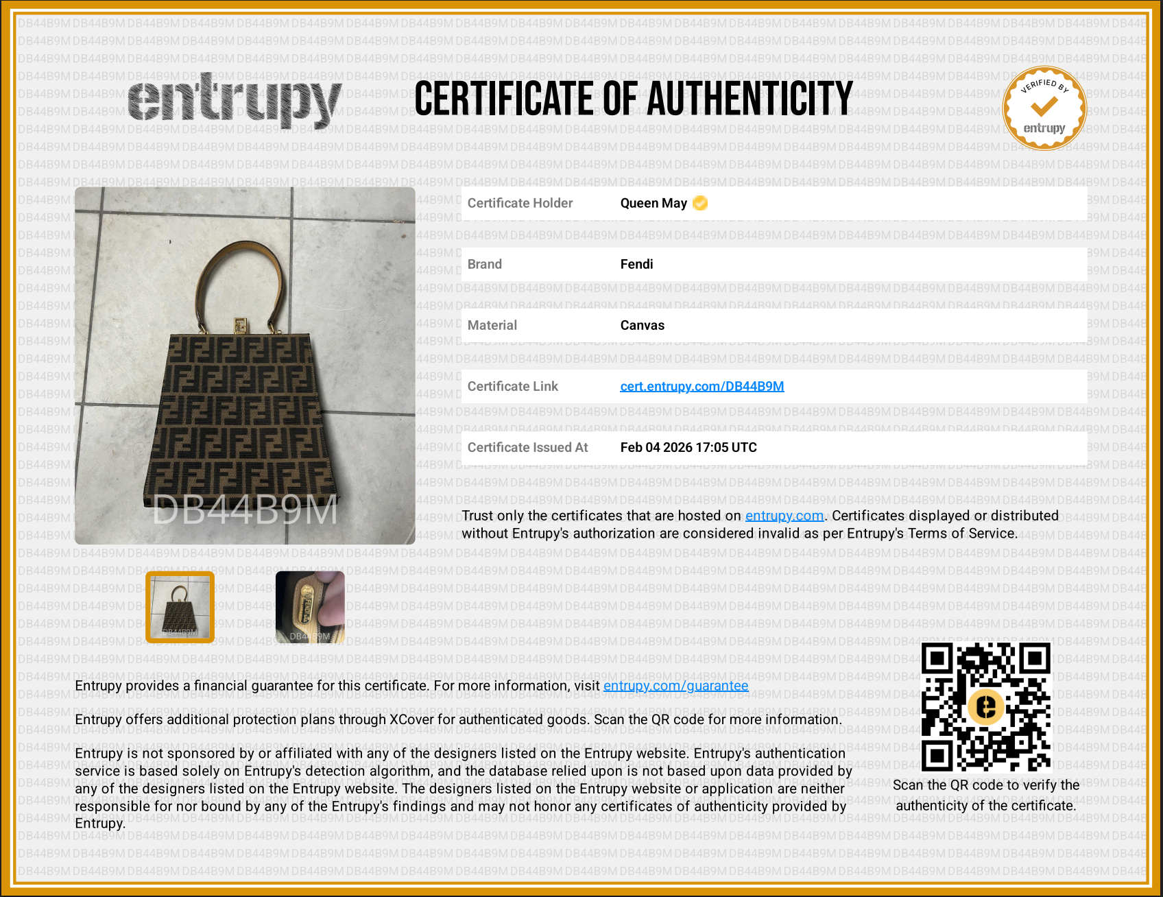 Fendi Brown Zucca Canvas Kiss Lock Bag - Queen May