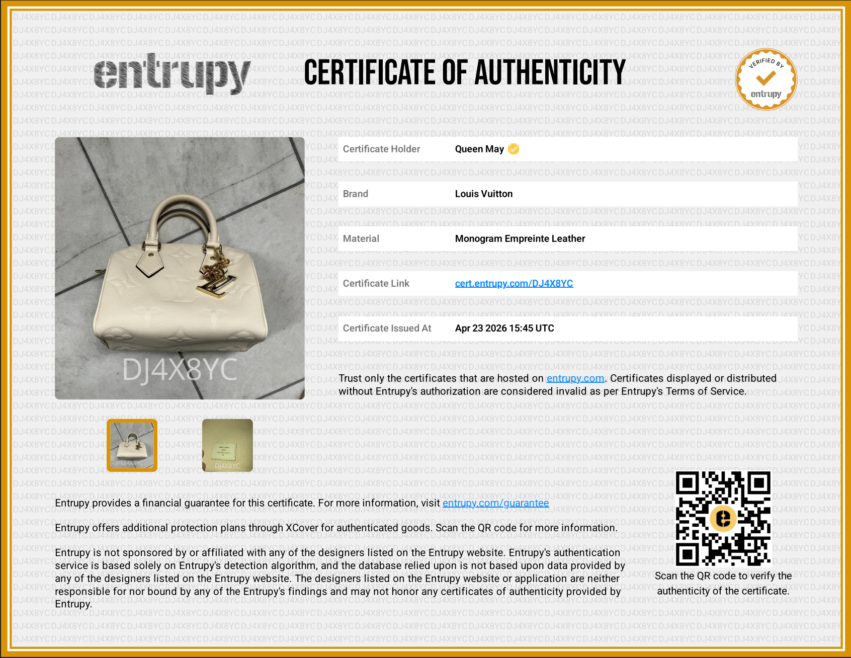 Louis Vuitton Empreinte Speedy Bandouliere 20 Creme With Additional Add On Wave Key Charm - Queen May