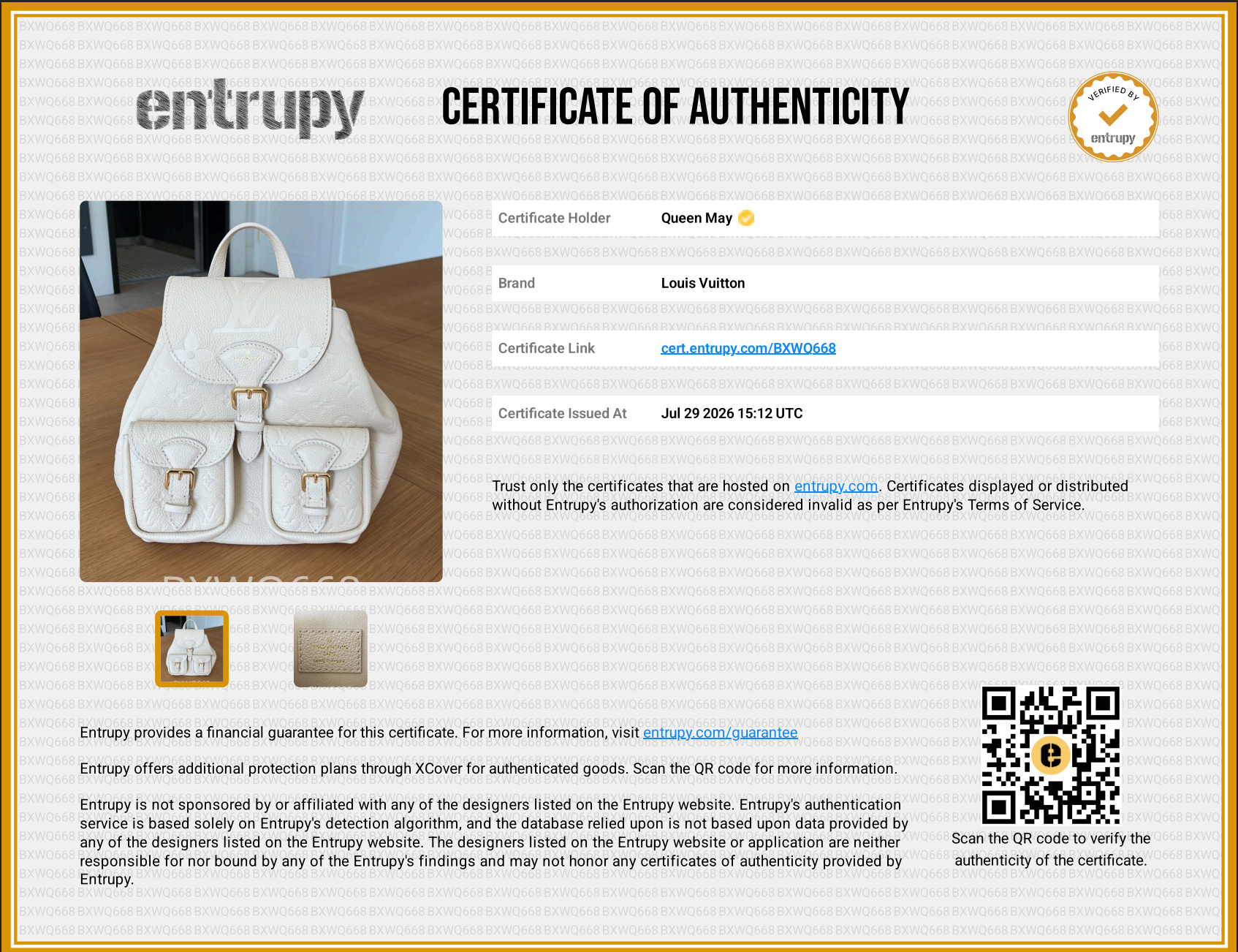 Louis Vuitton Monogram Empreinte Backpack Cream - Queen May
