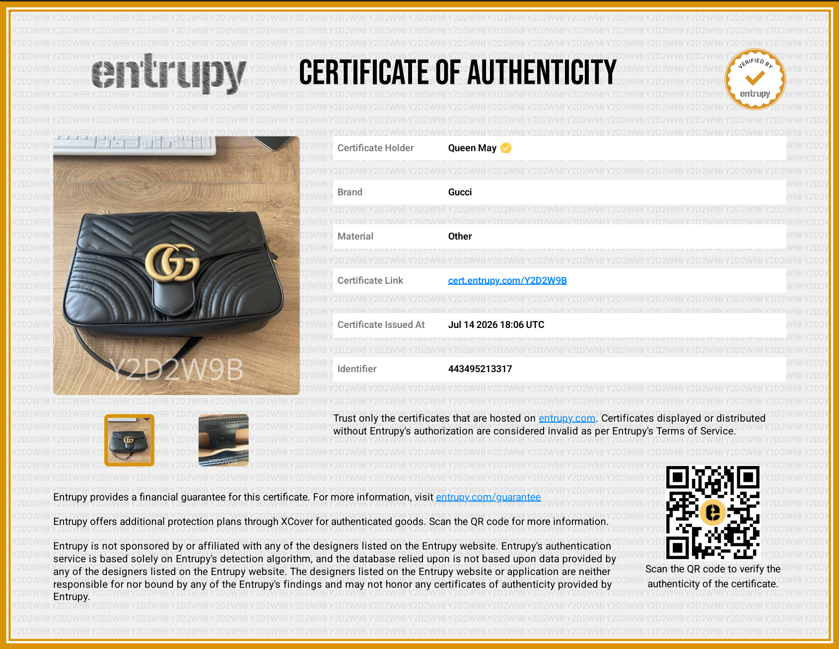 Gucci Double GG Marmont Medium Black Leather
