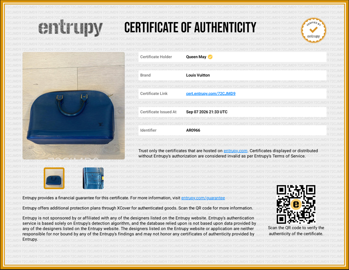 Louis Vuitton Blue Epi Leather Alma Pm - Queen May