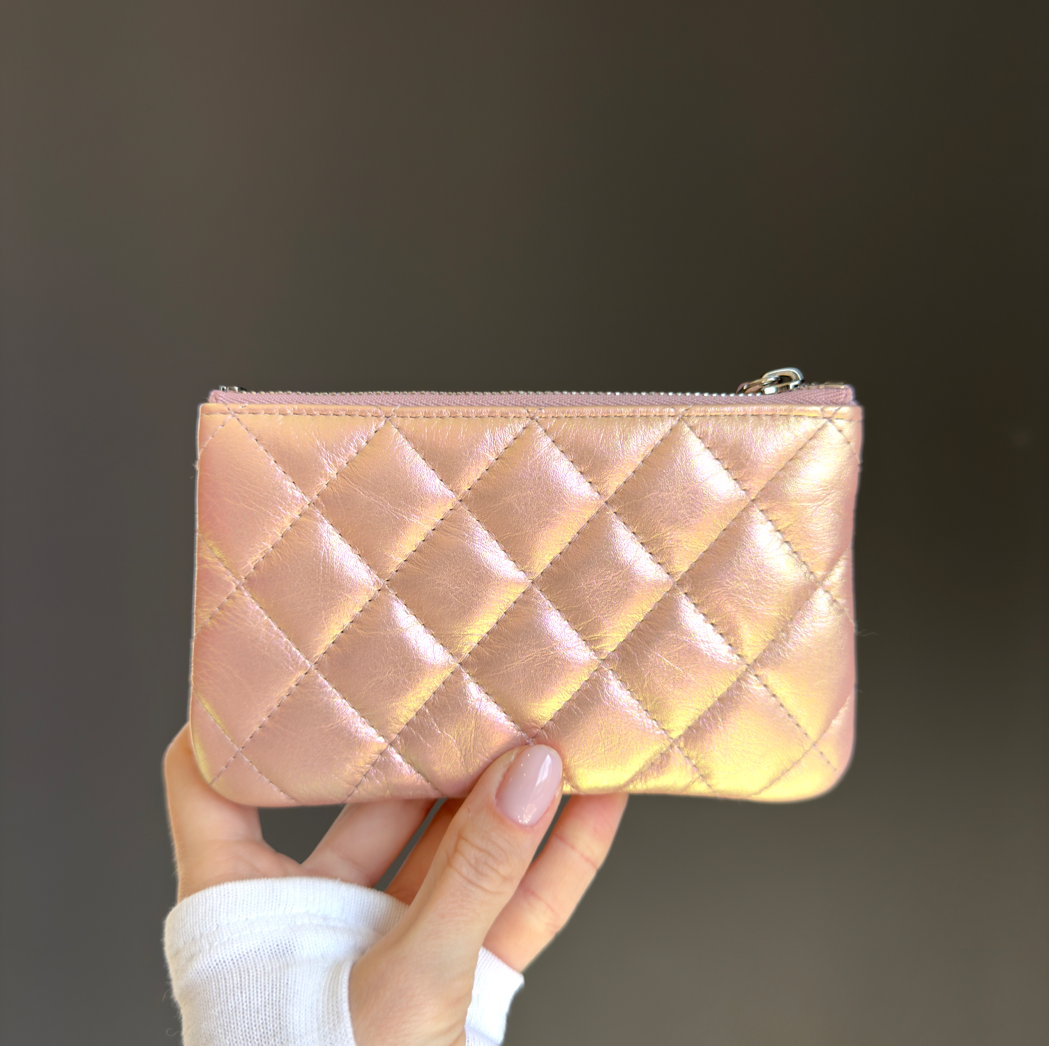 Chanel Iridescent Lambskin Quilted Small Cosmetic Case - Queen May
