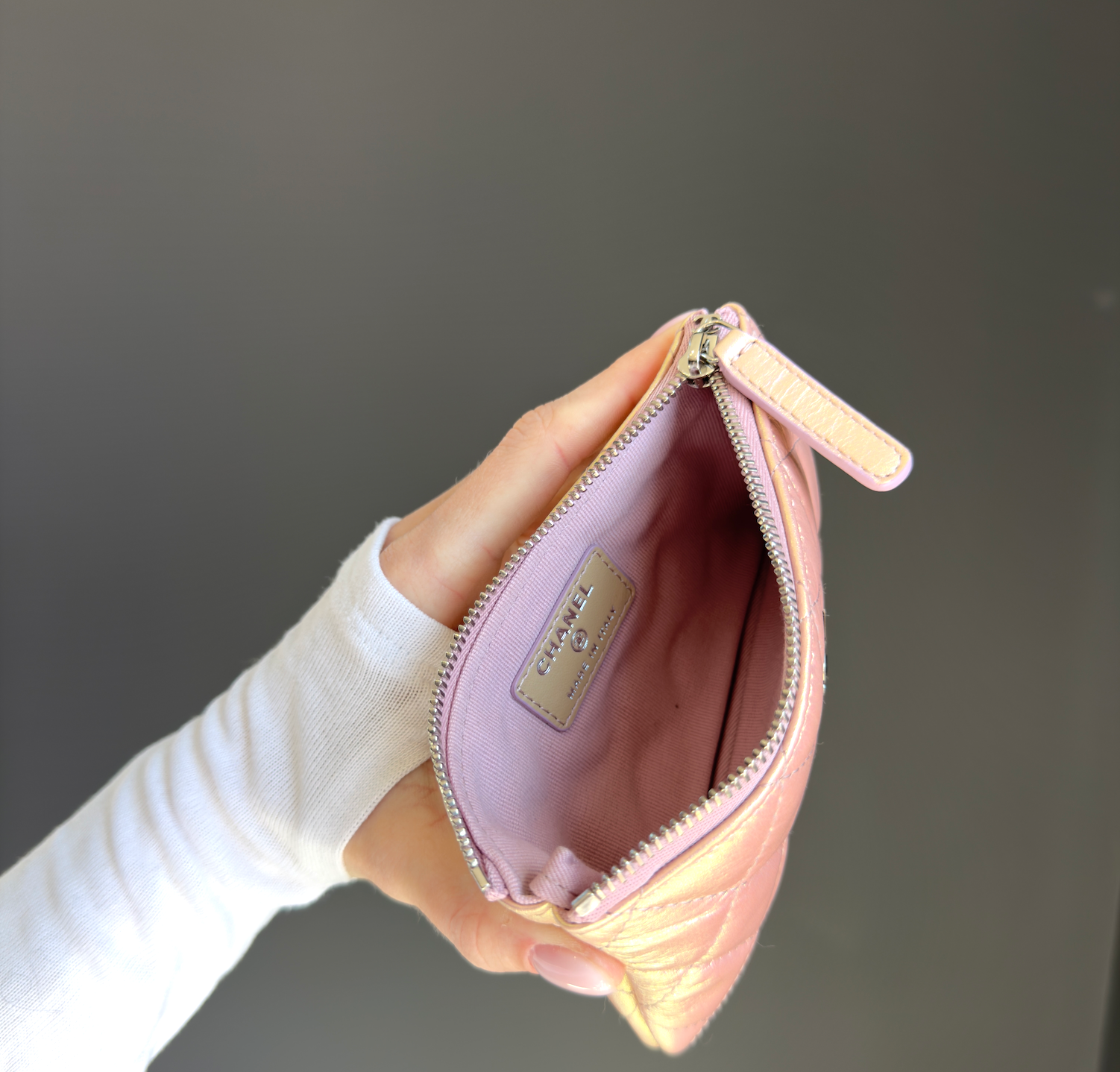 Chanel Iridescent Lambskin Quilted Small Cosmetic Case - Queen May