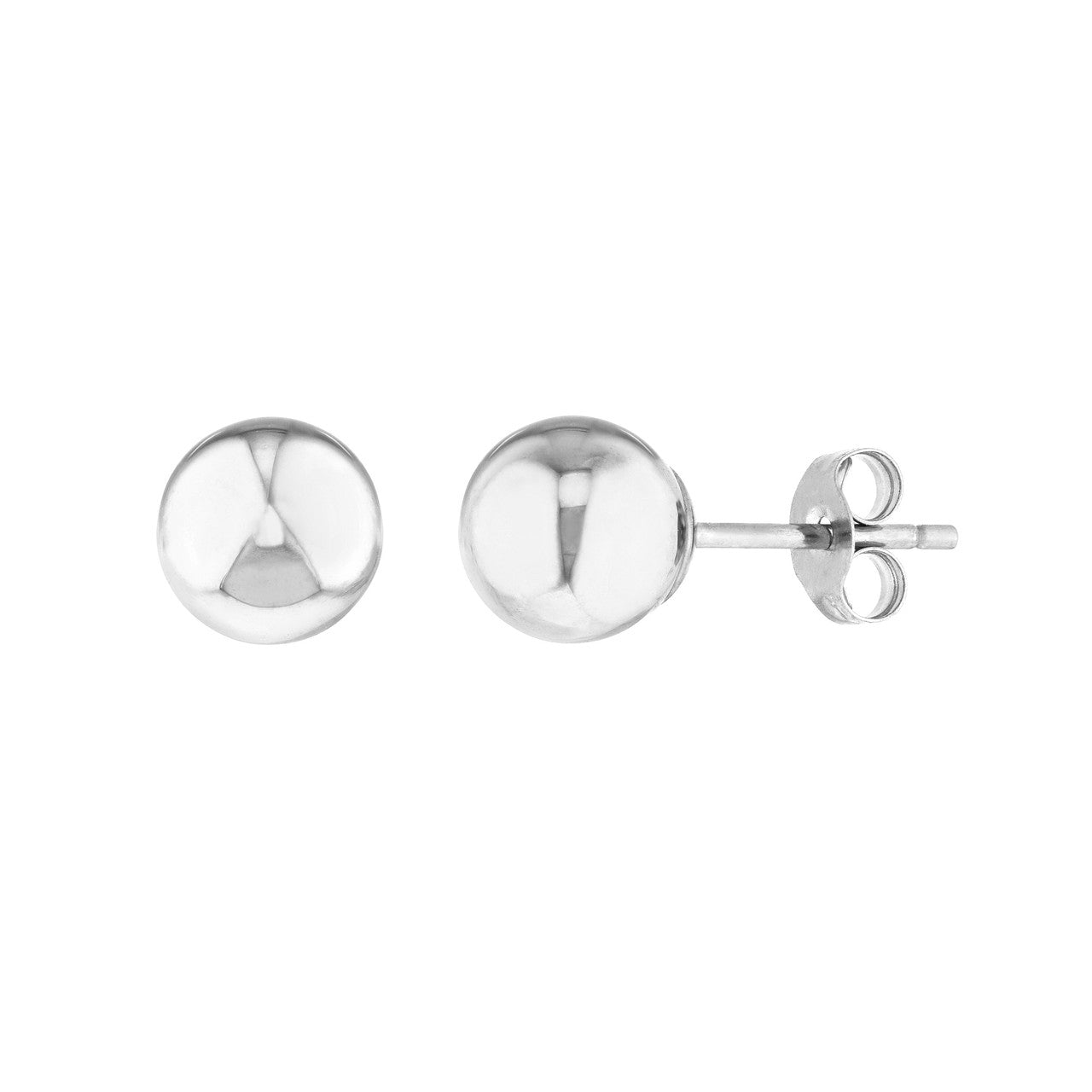 14K Gold 8mm Polished Ball Hollow Stud Earrings - Queen May