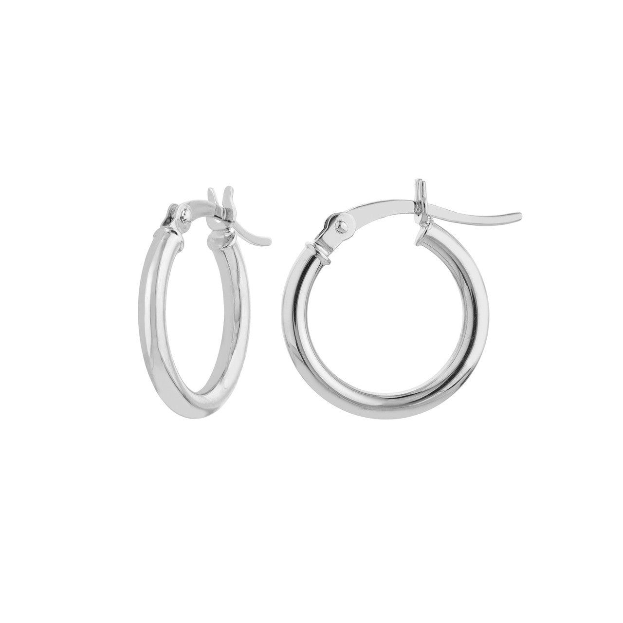14K Gold Hoop Earrings 2 x 15 MM (Small Size) - Queen May
