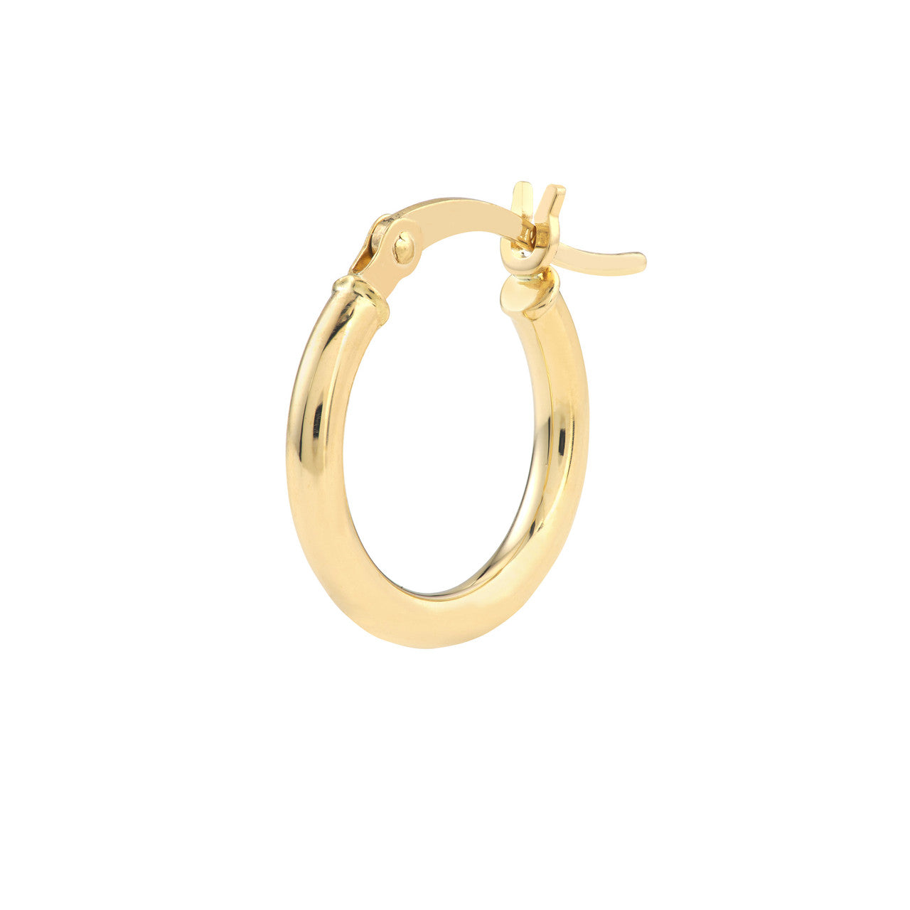 14K Gold Hoop Earrings 2 x 15 MM (Small Size) - Queen May